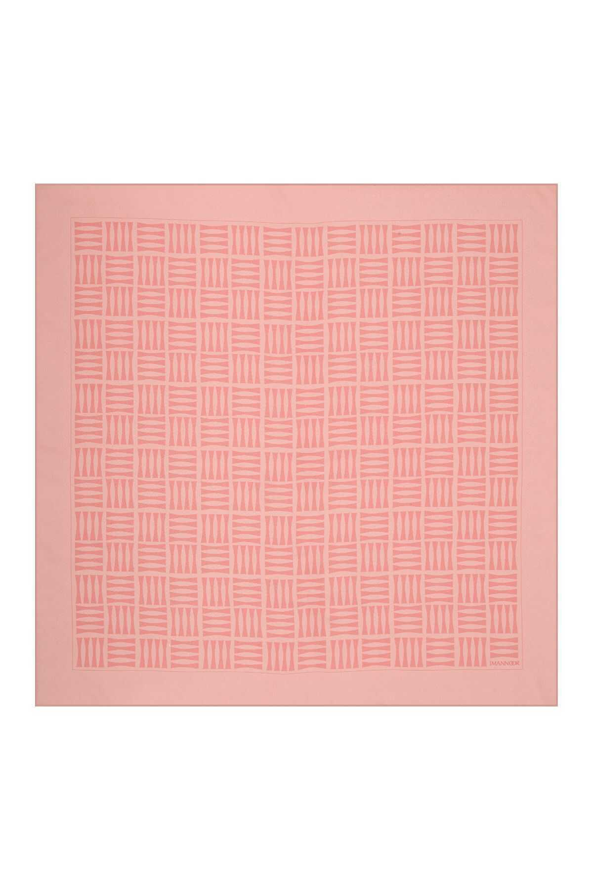 İmannoor Iman Kare Pembe Tivil İpek Eşarp 90x90