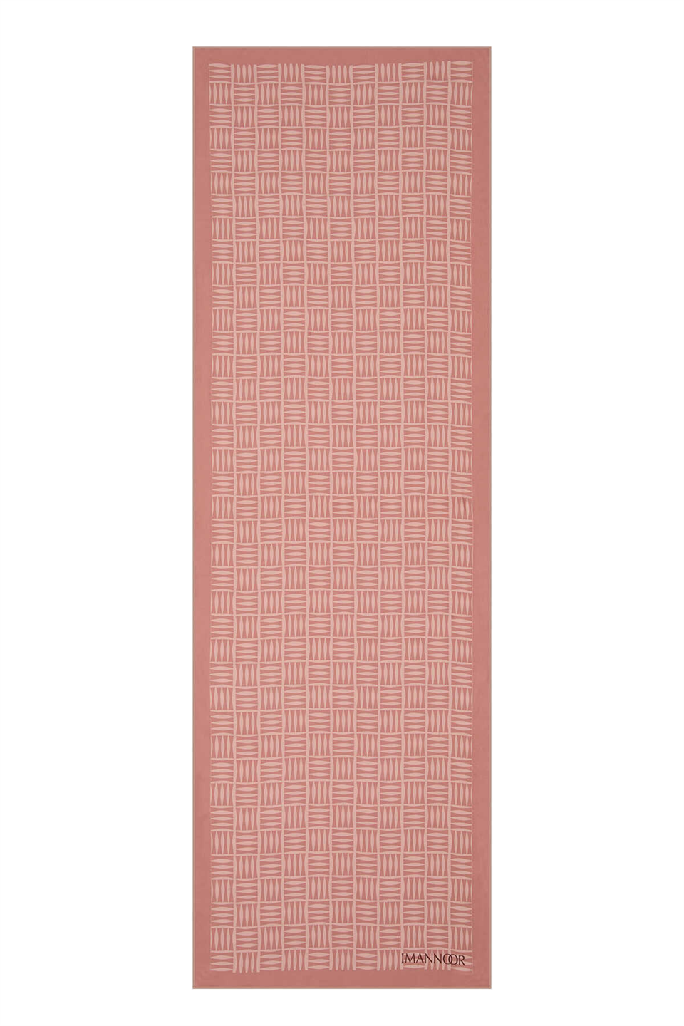 İmannoor Iman Kare Pembe Tivil İpek Şal 70x210