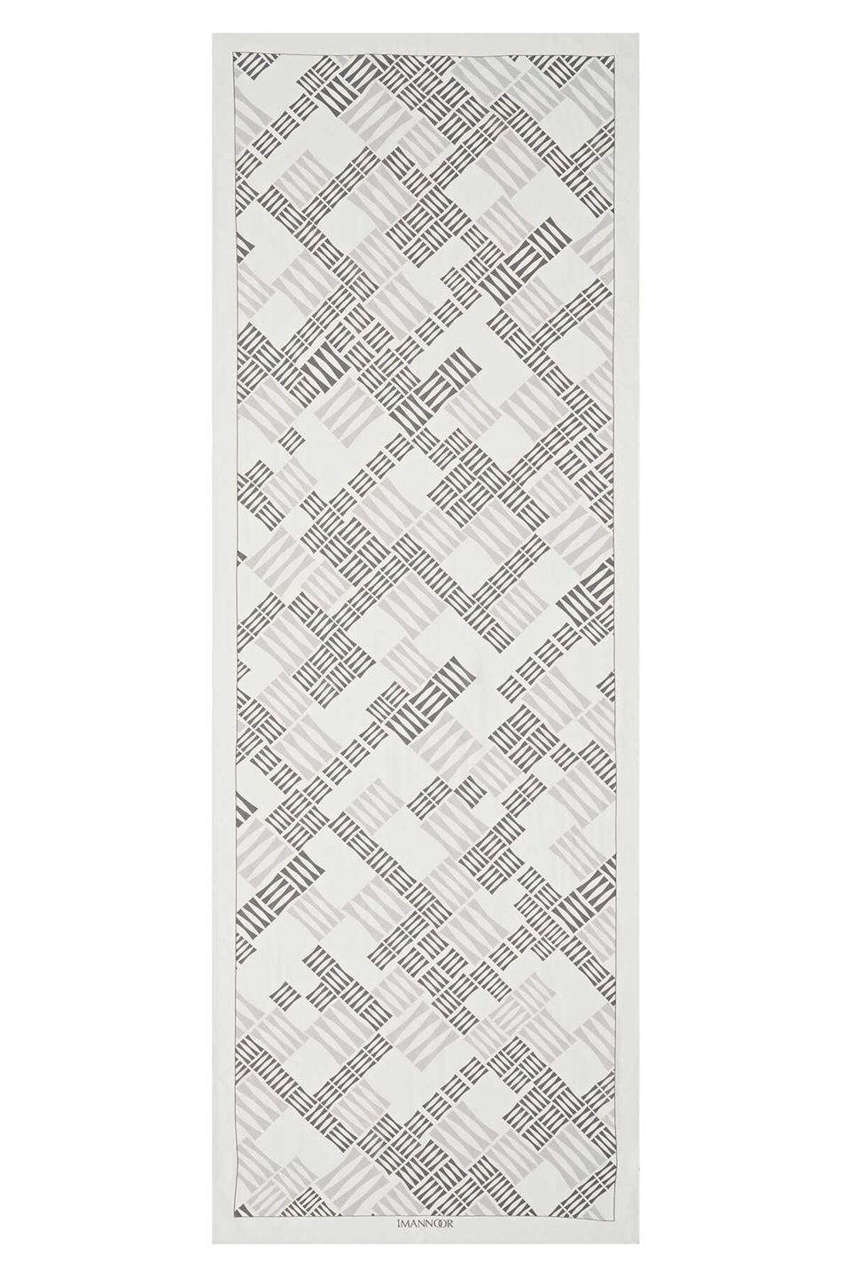 İmannoor Piyano Beyaz Floş Viskon Şal 70x200