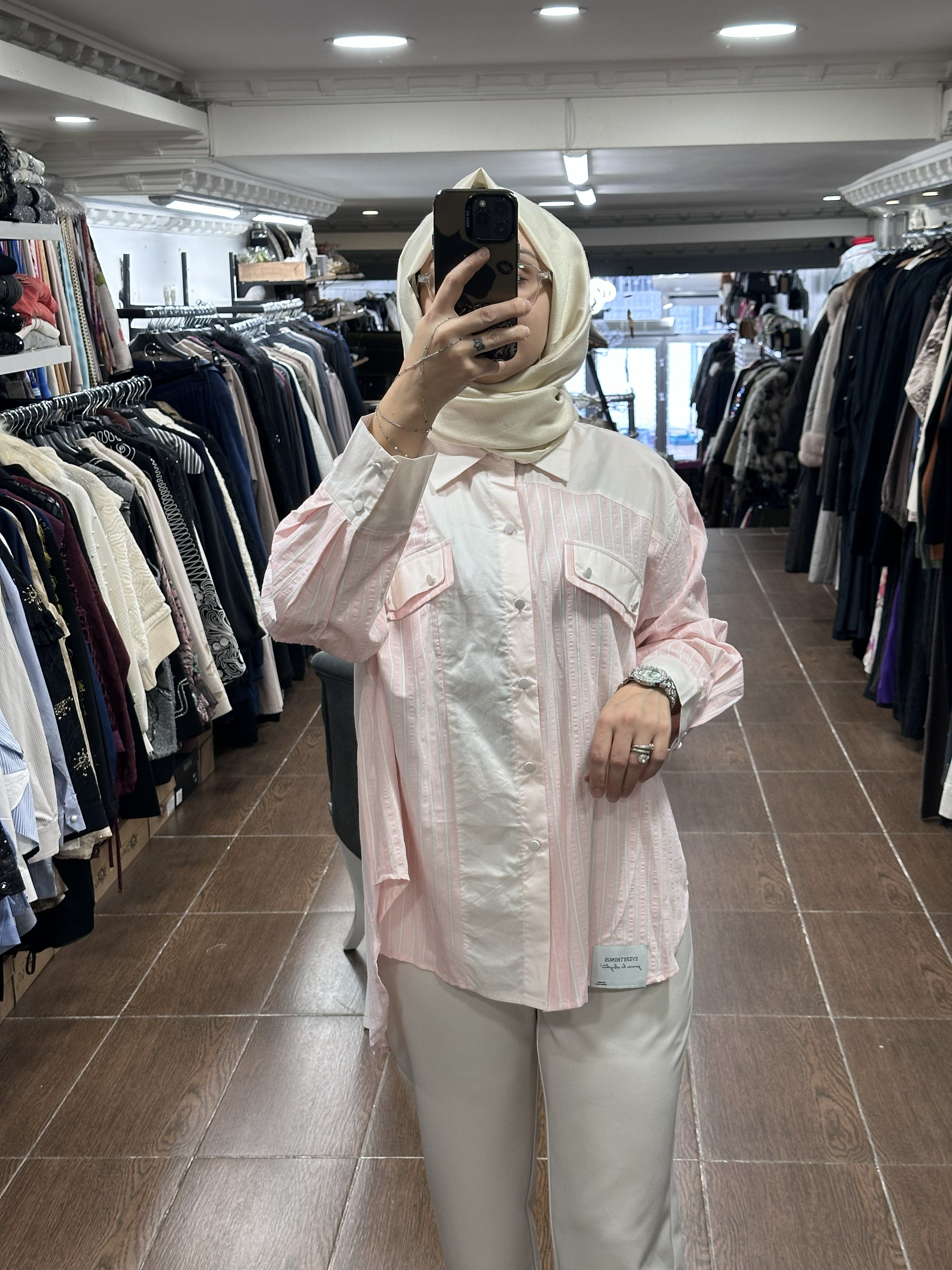 İTALY E20236 ÇİZGİLİ GÖMLEK - PEMBE