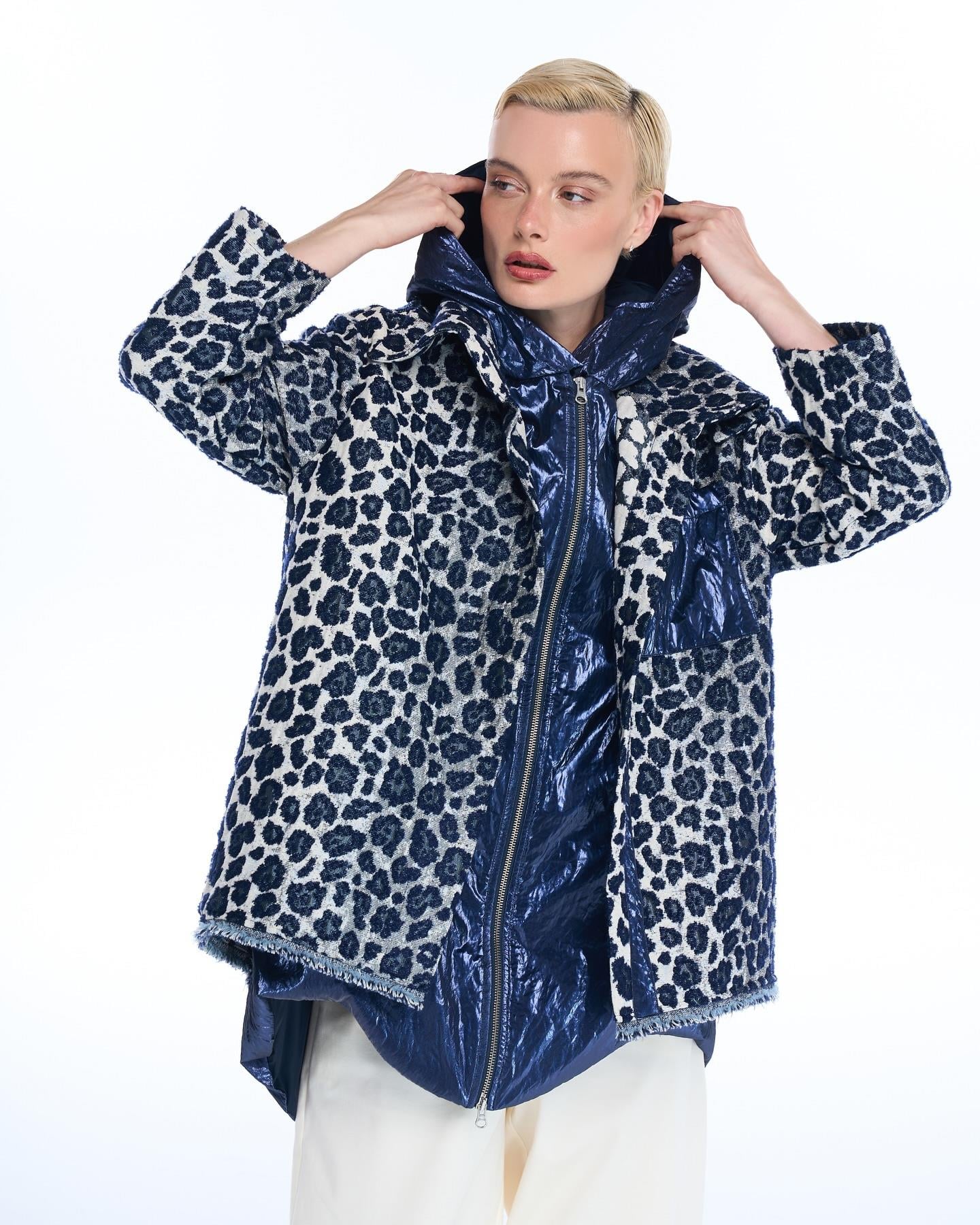 KAHMA LEOPAR DESEN KAP - LACİ/MAVİ