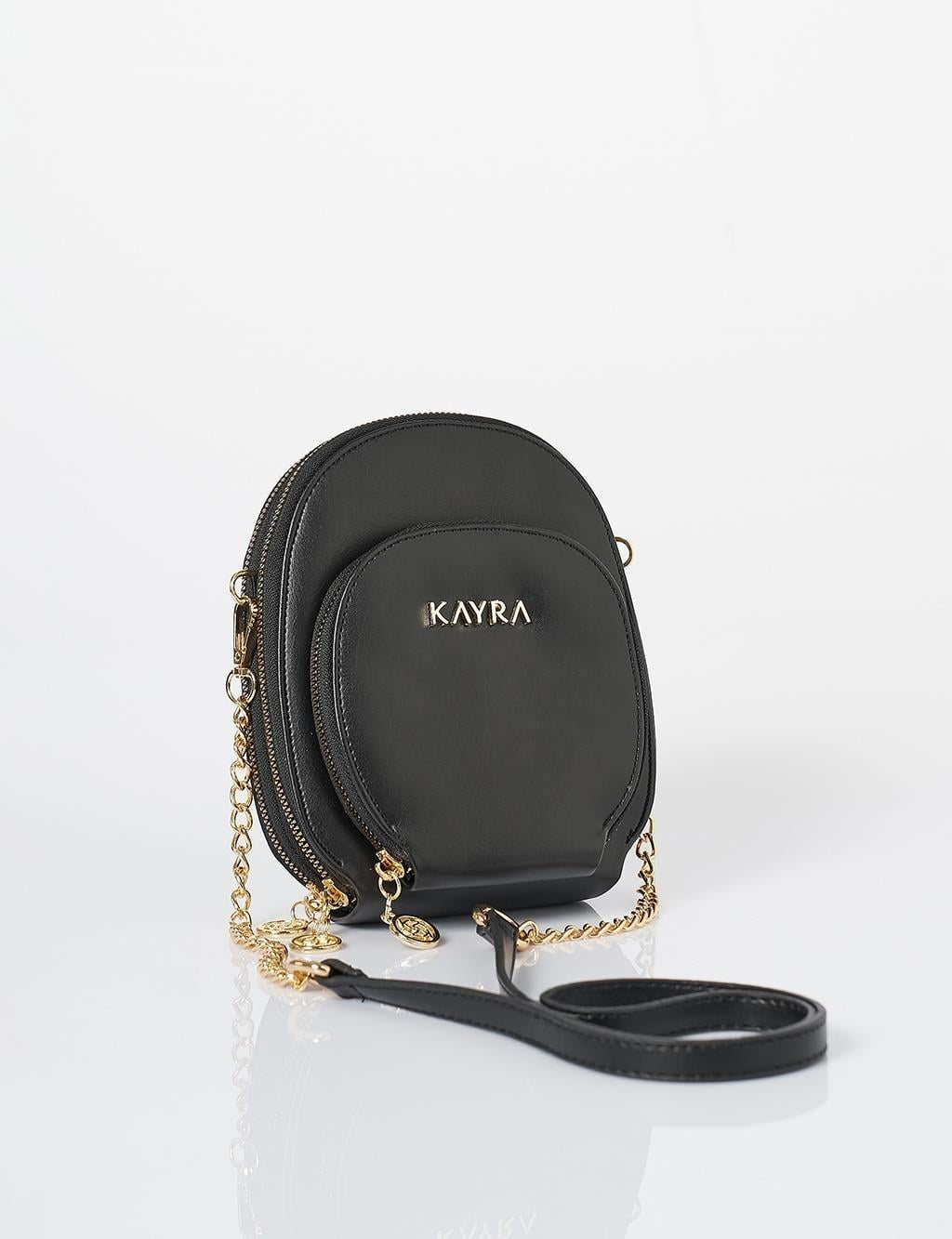 KAYRA KA-A24-CNT41 Zincir Askılı Yuvarlak Form Çanta - Siyah