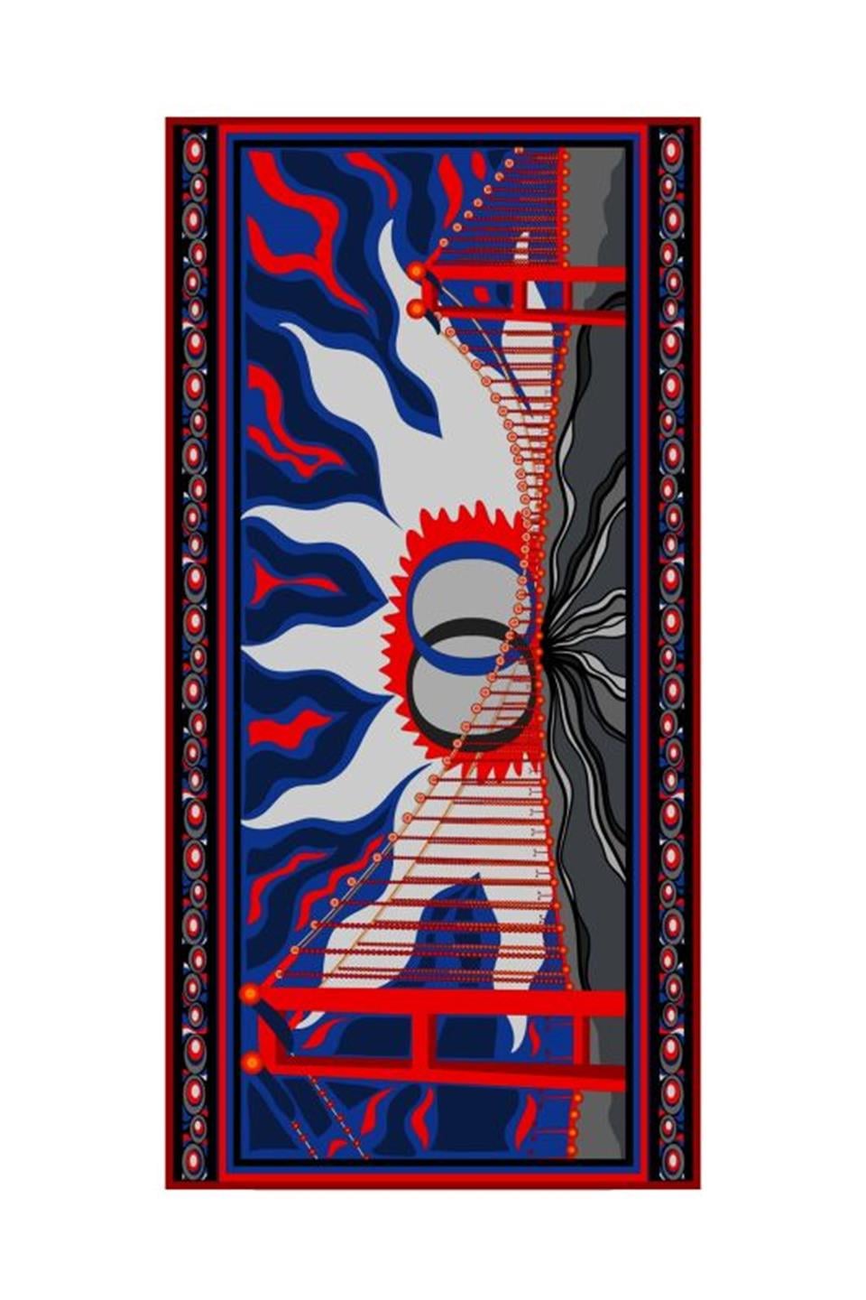 Köprü Kırmızı Pamuk Şal