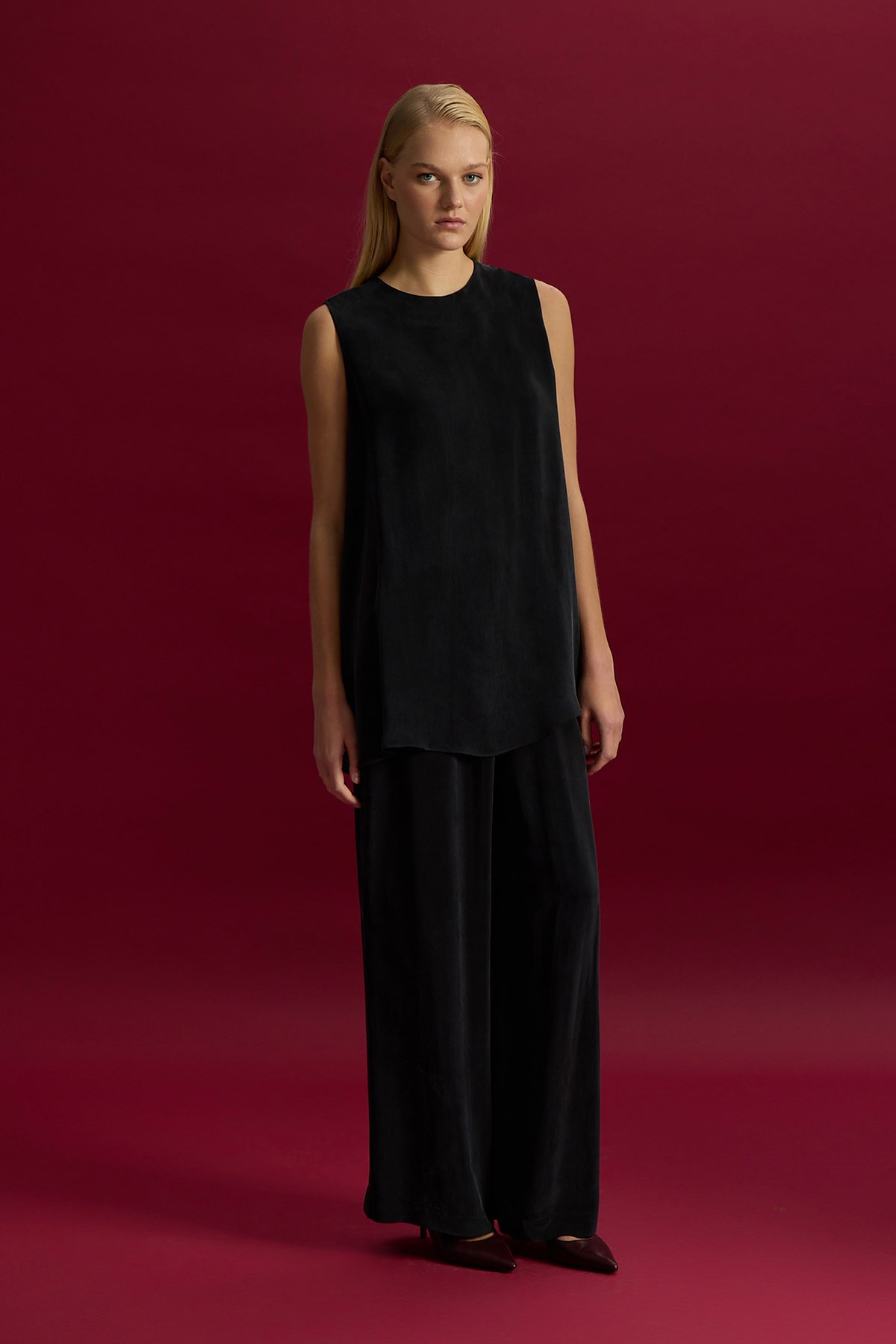 Miss Dalida T26Y-7003 Bol Paça Basic Cupro Pantolon - Black