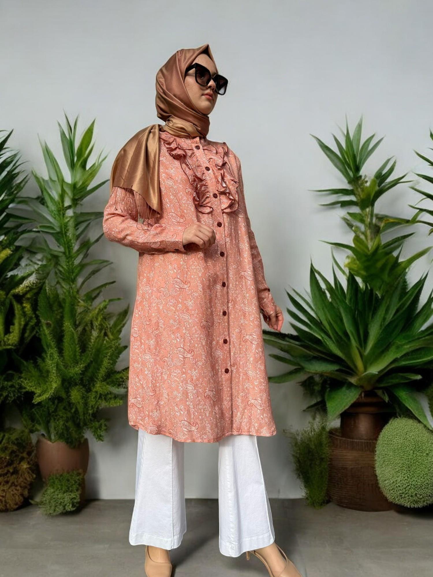 MissWhence 35301 Desenli Gömlek - Pembe
