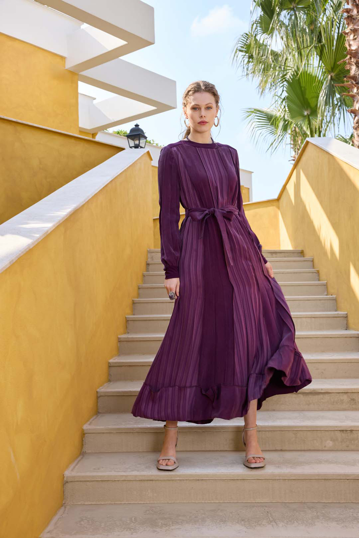 MissWhence 36820 Cupro Elbise - Bordo