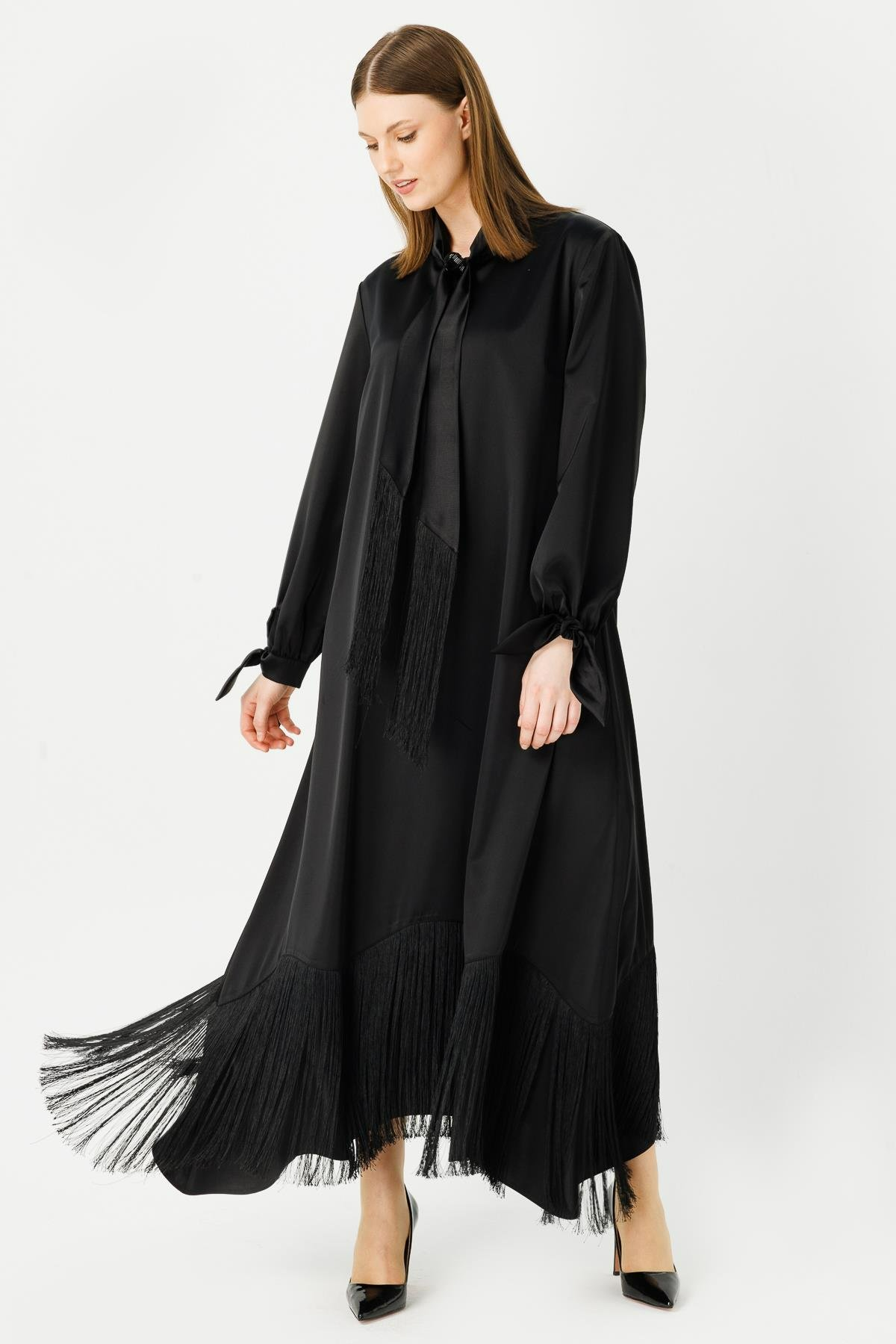 MÜSEMMA DERİN ELBİSE - SİYAH