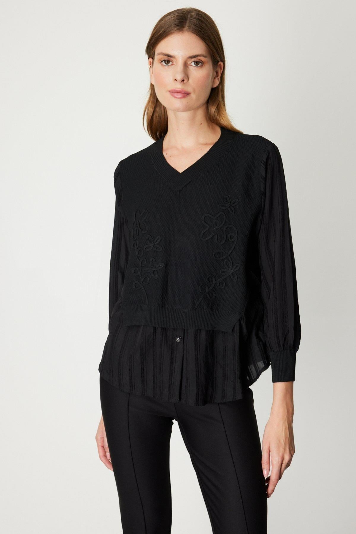 ON FASHION 26K.ON.BLZ.60348.01 2502 BLUZ - SİYAH