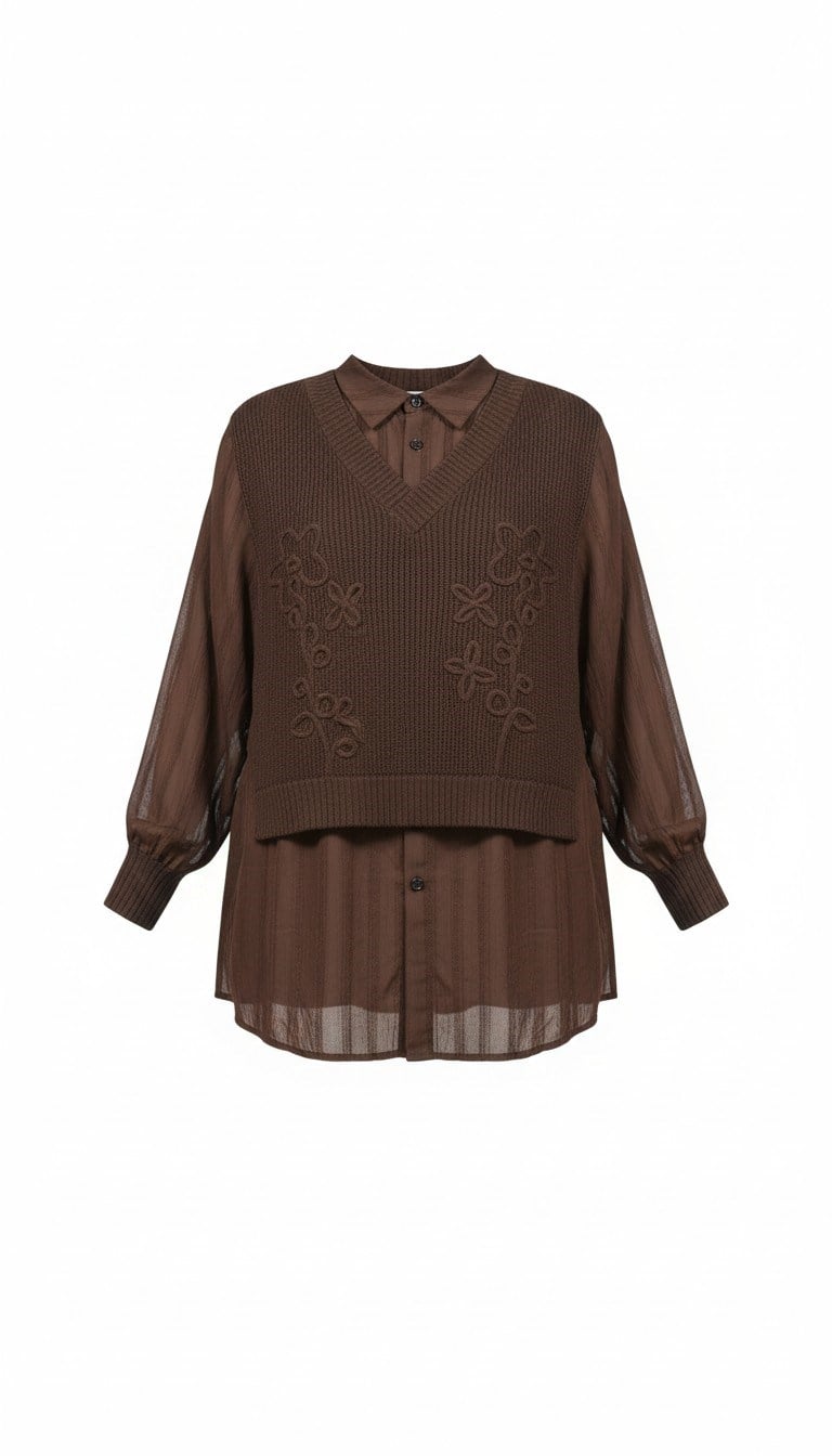 ON FASHION 26K.ON.BLZ.60351.01 BLUZ - KAHVE