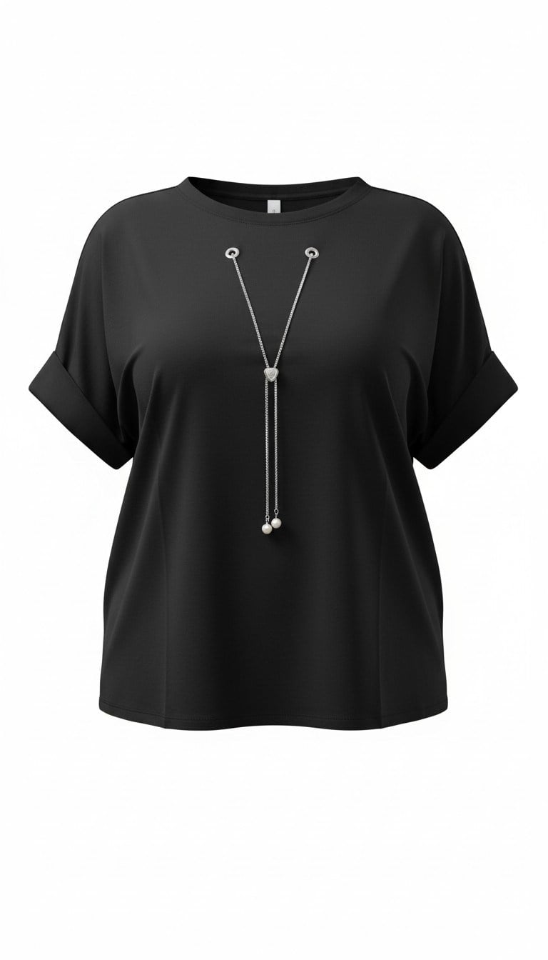 ON FASHION 26Y.ON.BLZ.71379.01 ZİNCİR AKSESUARLI DOUBLE KOL BLUZ - SİYAH