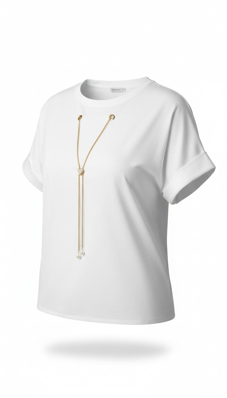 ON FASHION 26Y.ON.BLZ.71379.01 ZİNCİR AKSESUARLI DOUBLE KOL BLUZ - EKRU