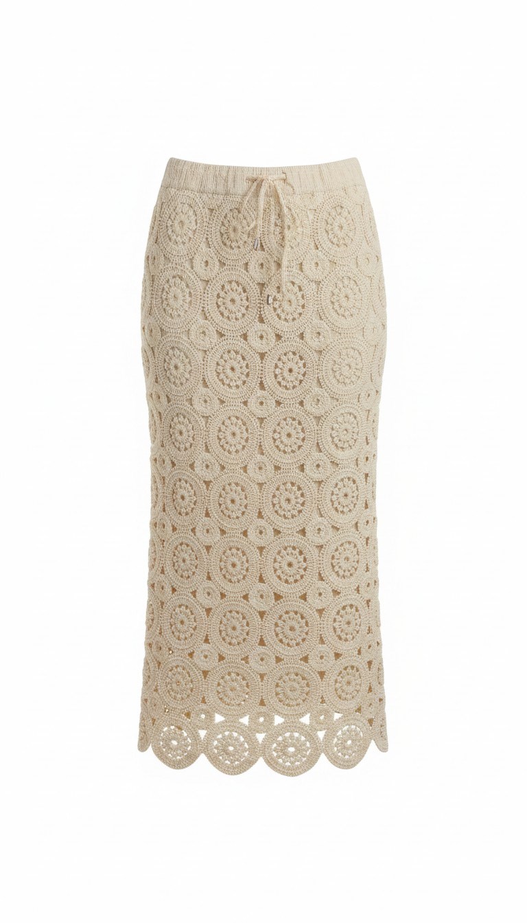 ON FASHION 26Y.ON.ETK.76372.01 BELİ BAĞCIKLI MİDİ ETEK - KREM 