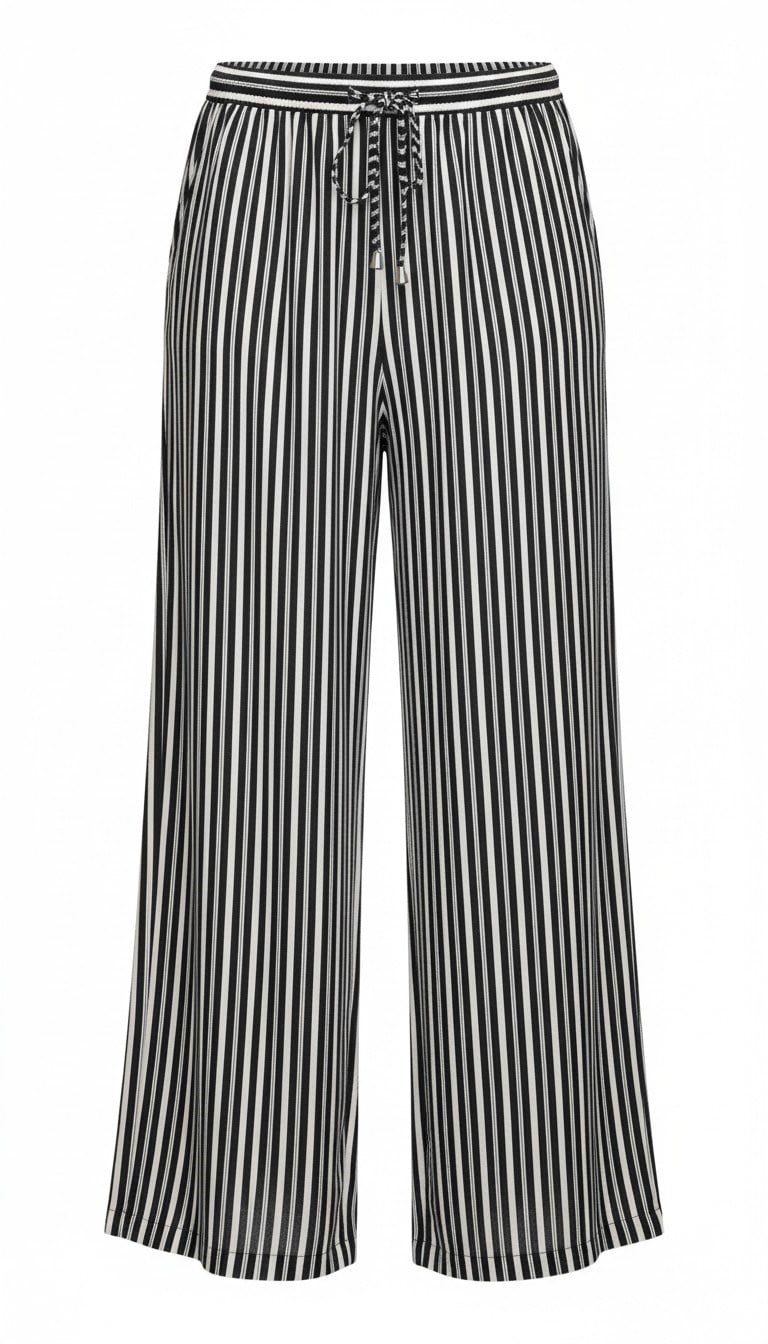 ON FASHION 26Y.ON.PNT.74903.01 BOL ÇİZGİLİ PANTOLON - SİYAH