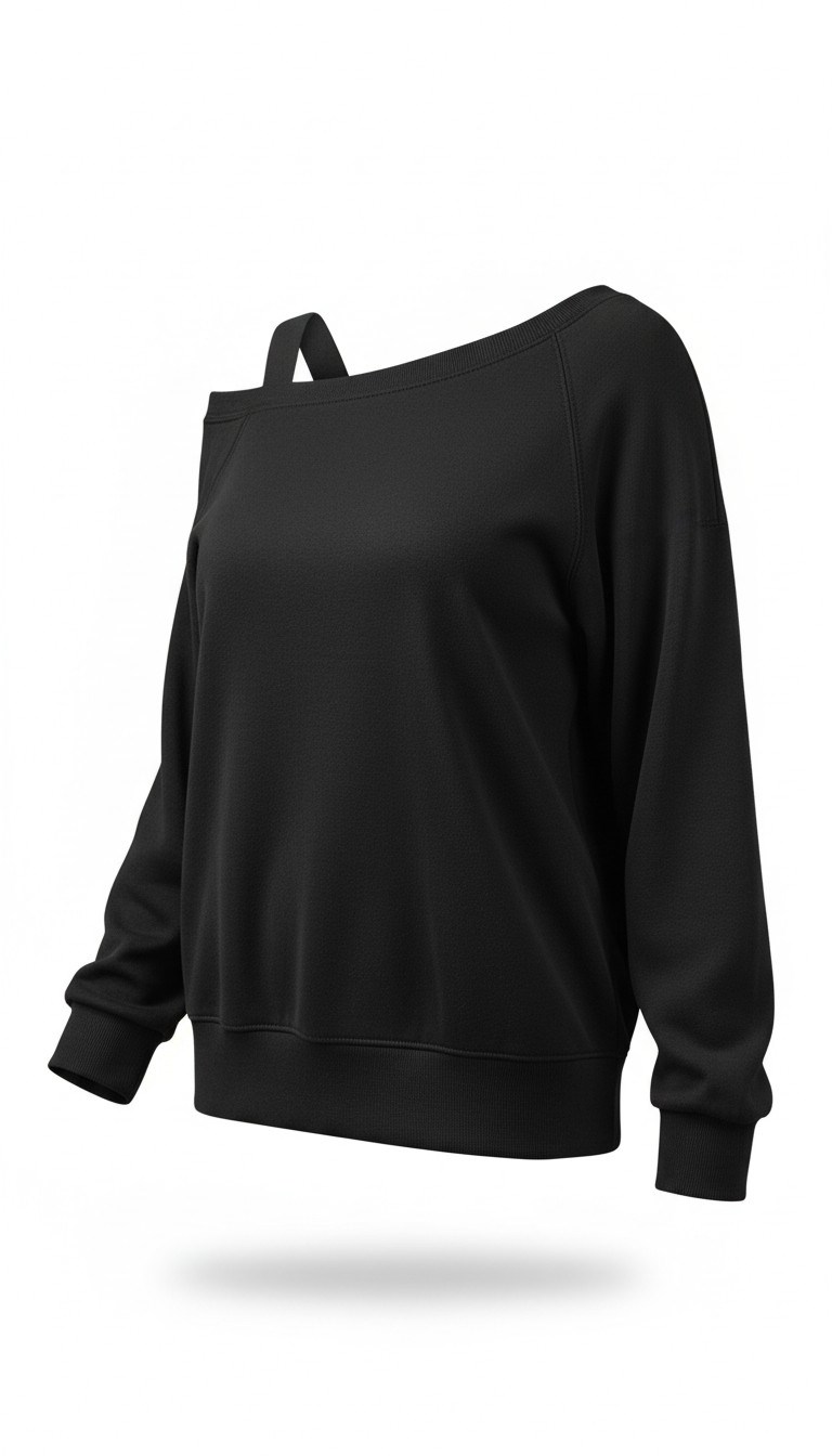 ON FASHION 26Y.ON.SWT.76324.01 OMZU AÇIK VEREV SWEAT - SİYAH