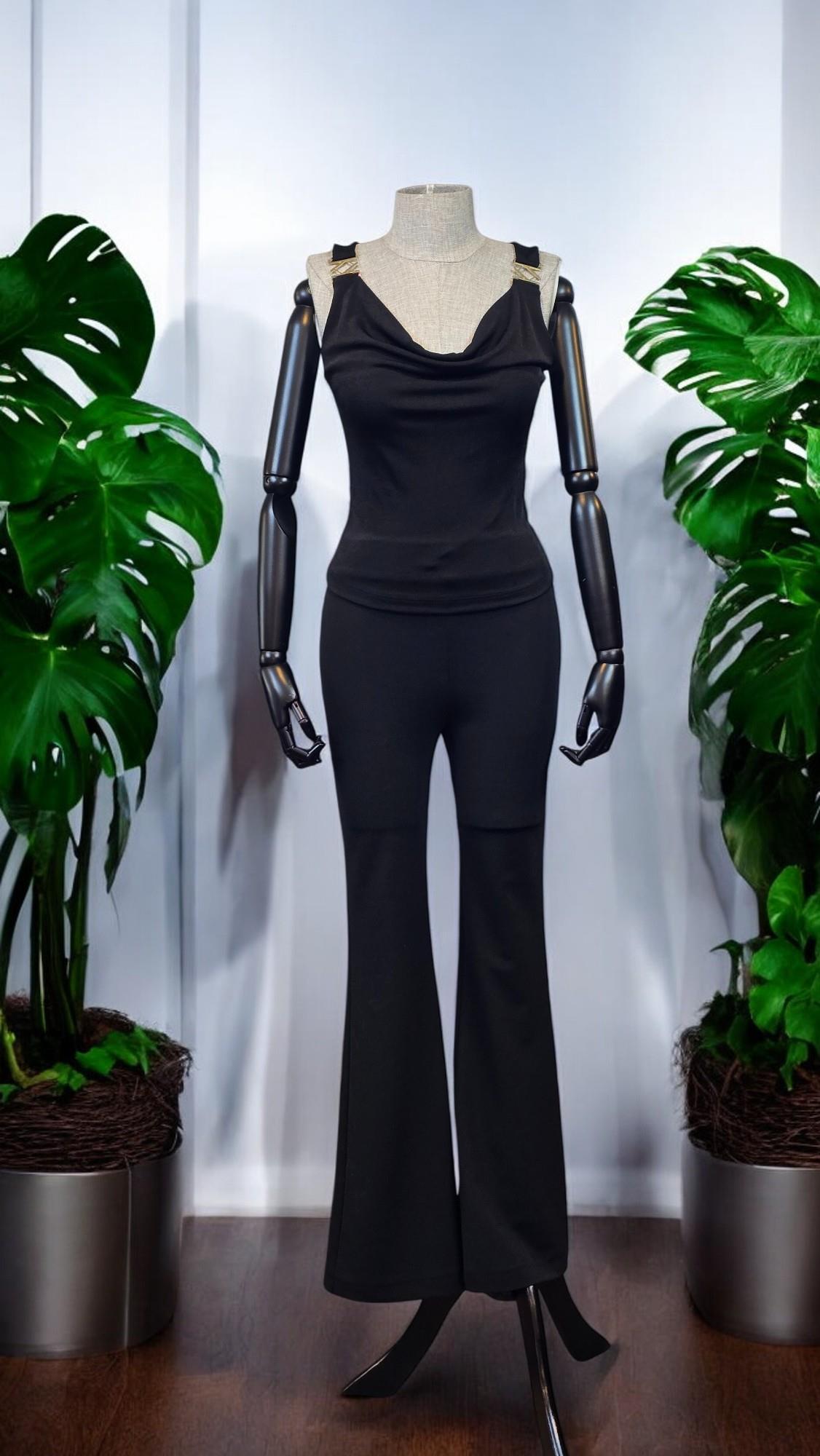 ON FASHION Askılı Askısı Aksesuar Bluz - Siyah
