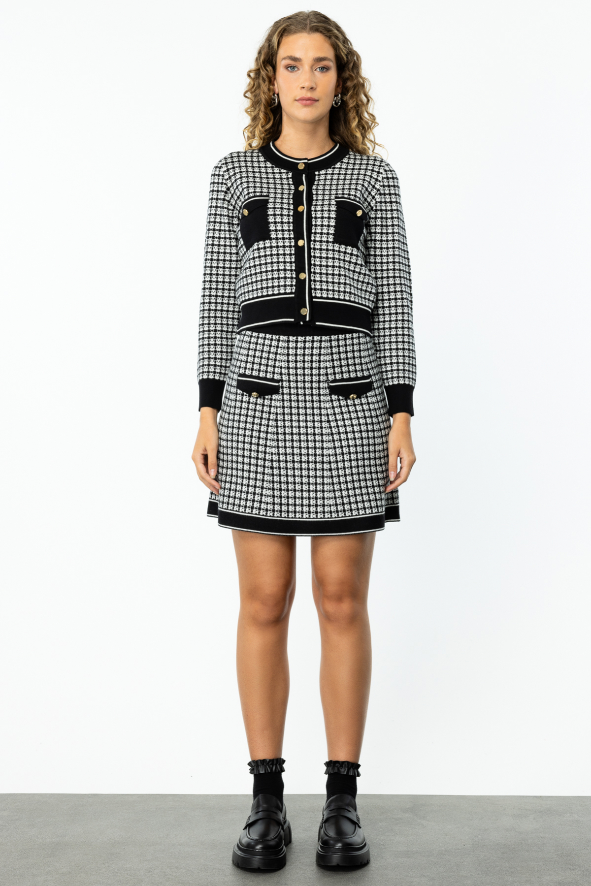 ON FASHION Cepli Desenli Hırka - Siyah