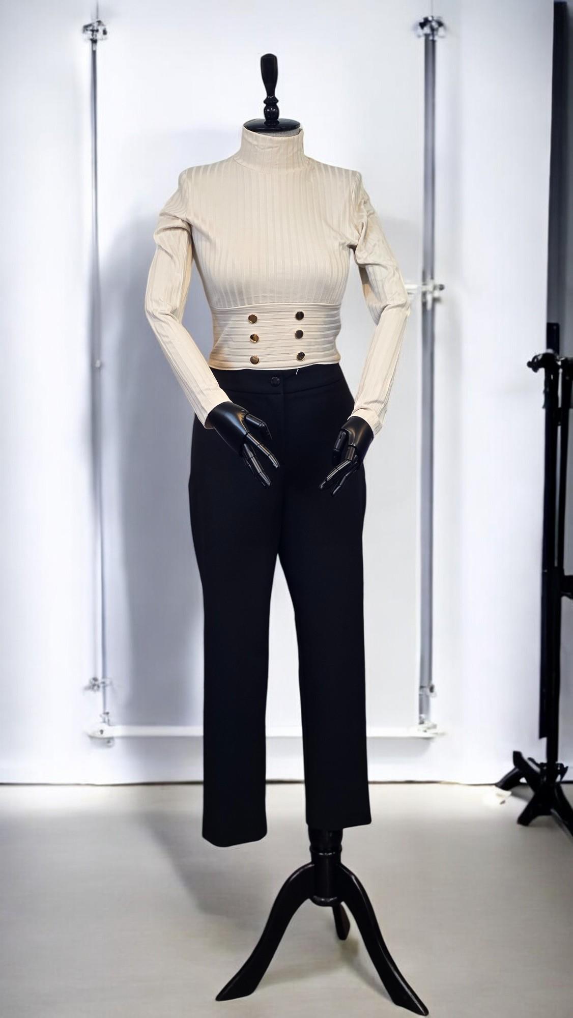 ON FASHION DİK YAKA DÜĞMELİ BLUZ - KUM