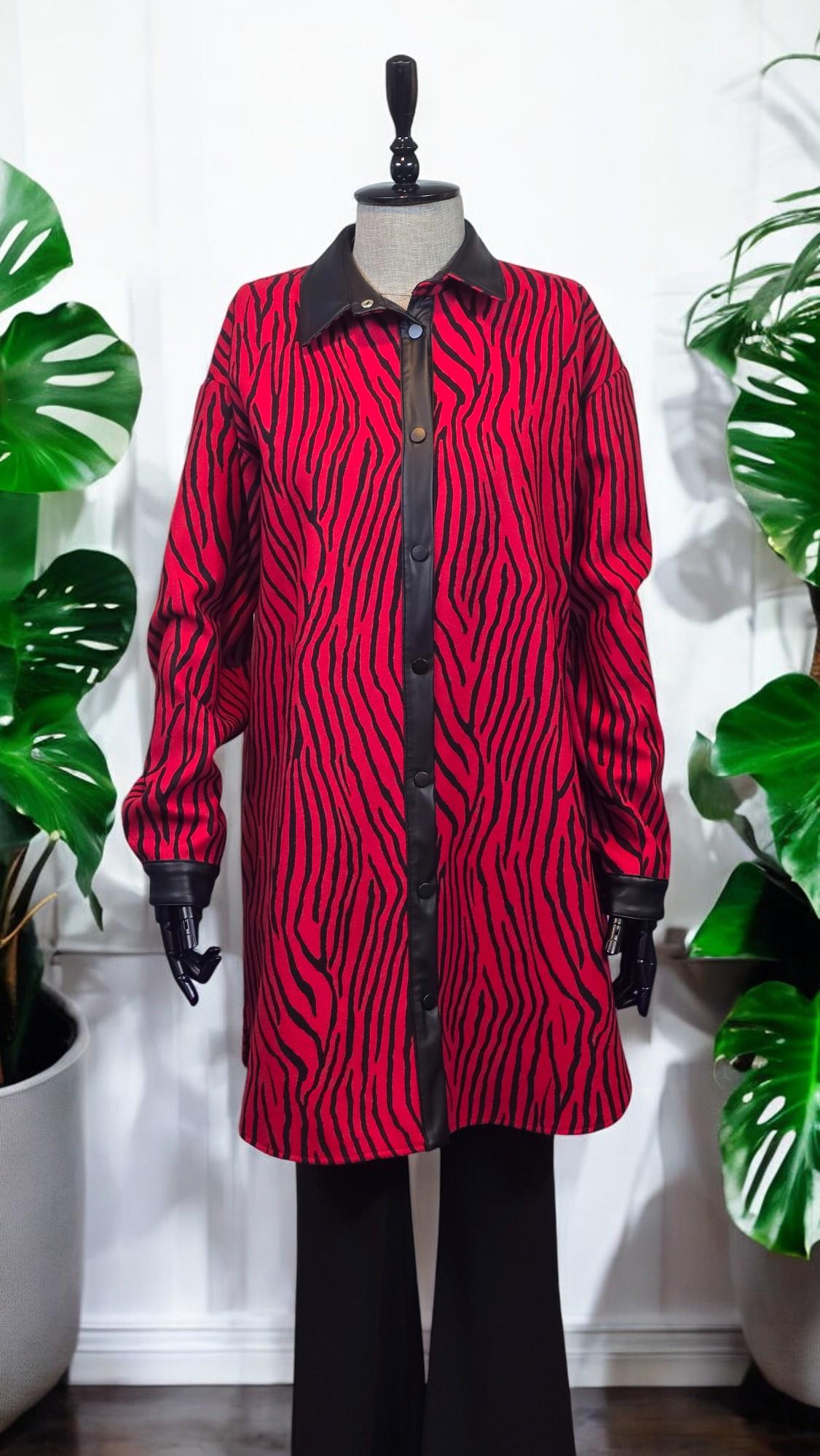 ZEBRA DESENLİ DERİ DETAYLI