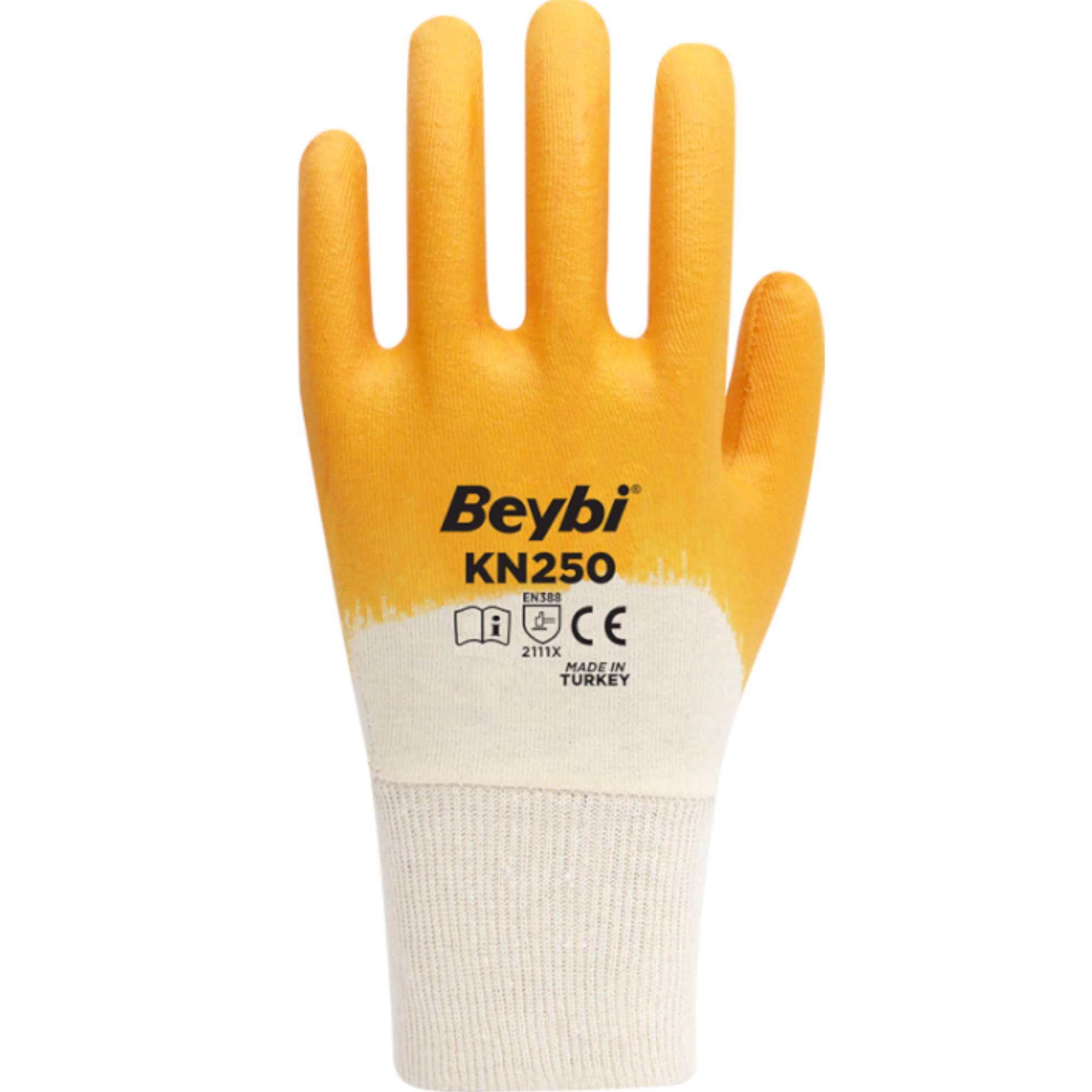 BEYBİ KN250 NİTRİL ELDİVEN SARI NO: 9