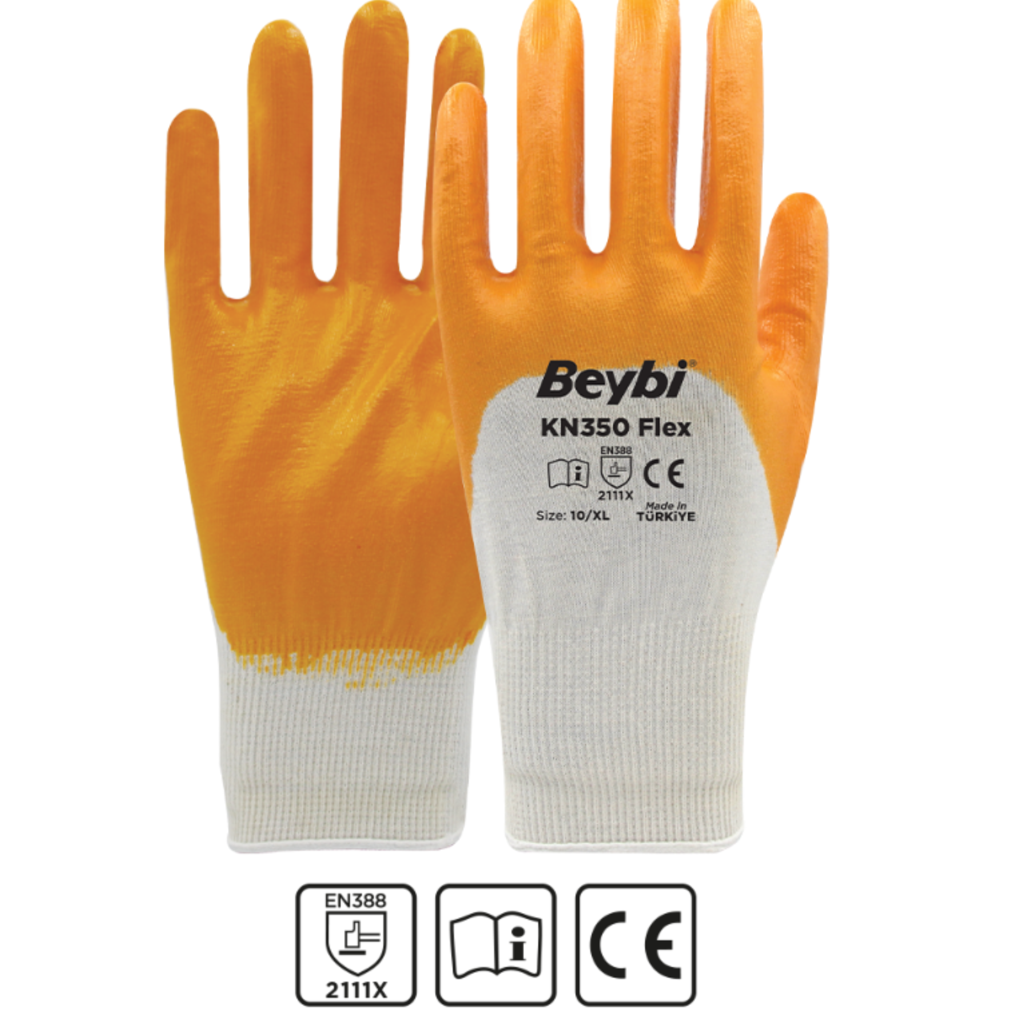 BEYBİ KN350 FLEX LİKRALI ÖRME ELDİVEN SARI NO:10