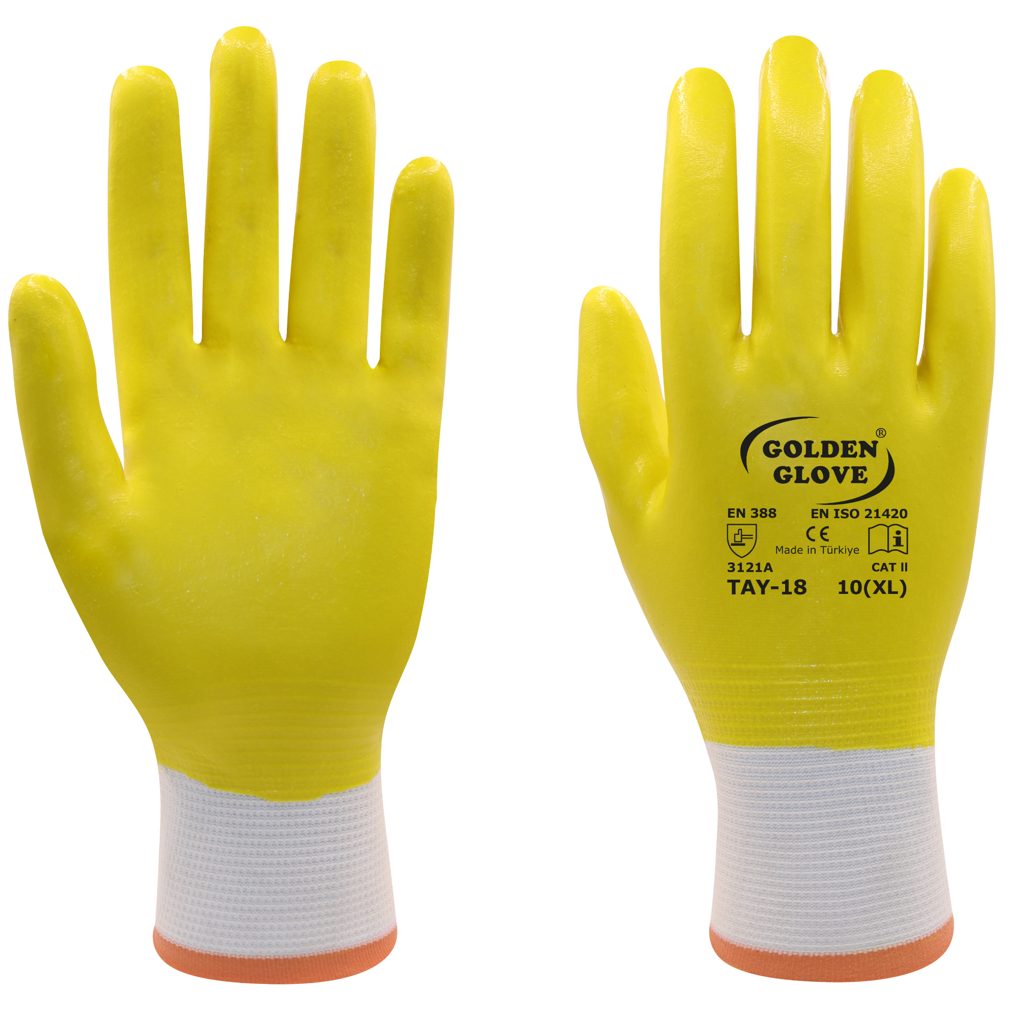 GOLDEN GLOVE TAY-18 TAM KAPLI ELDİVEN SARI NO:10