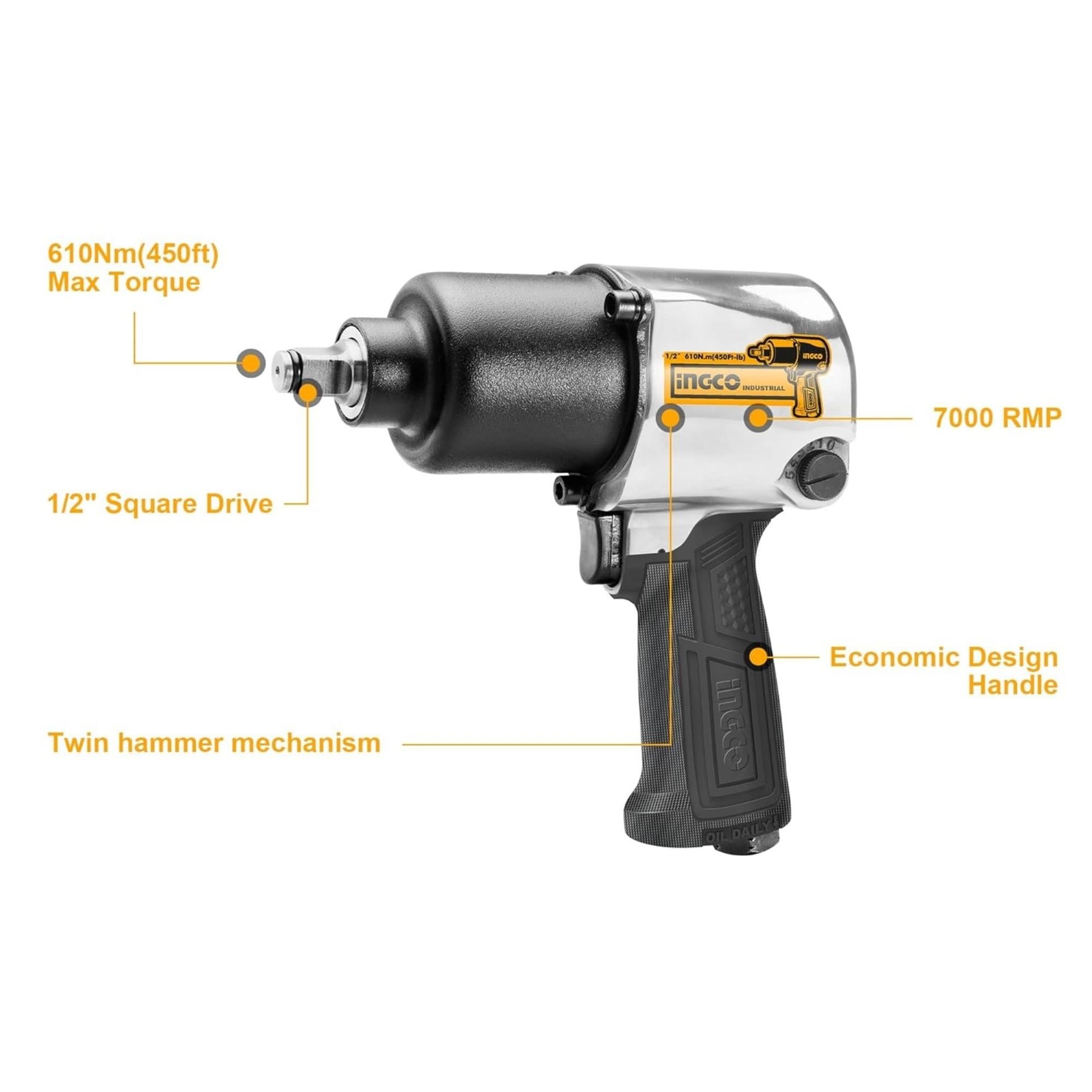 İNGCO AIW12562 HAVALI SOMUN SIKMA 1/2 7000 D/DK
