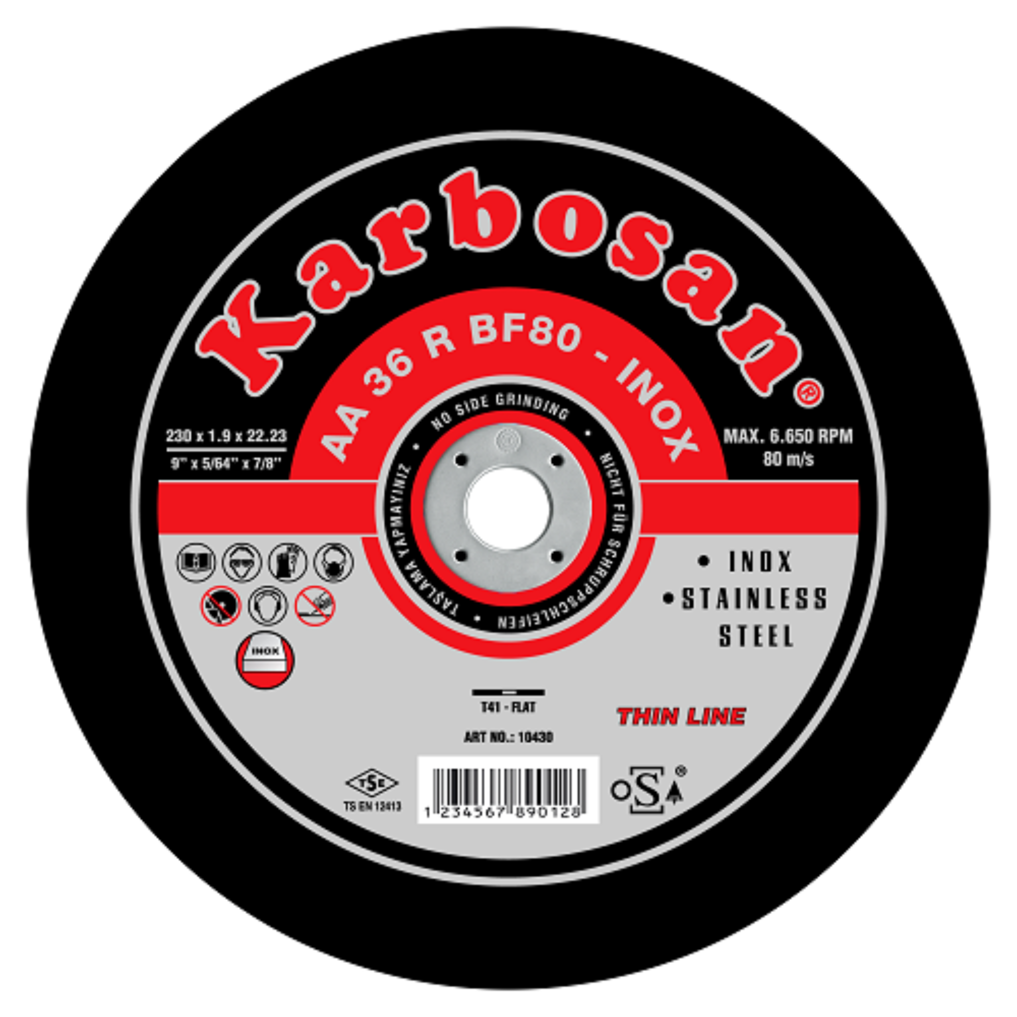 KARBOSAN İNOX THINLINE KESİCİ 230x1.9x22 (910430)
