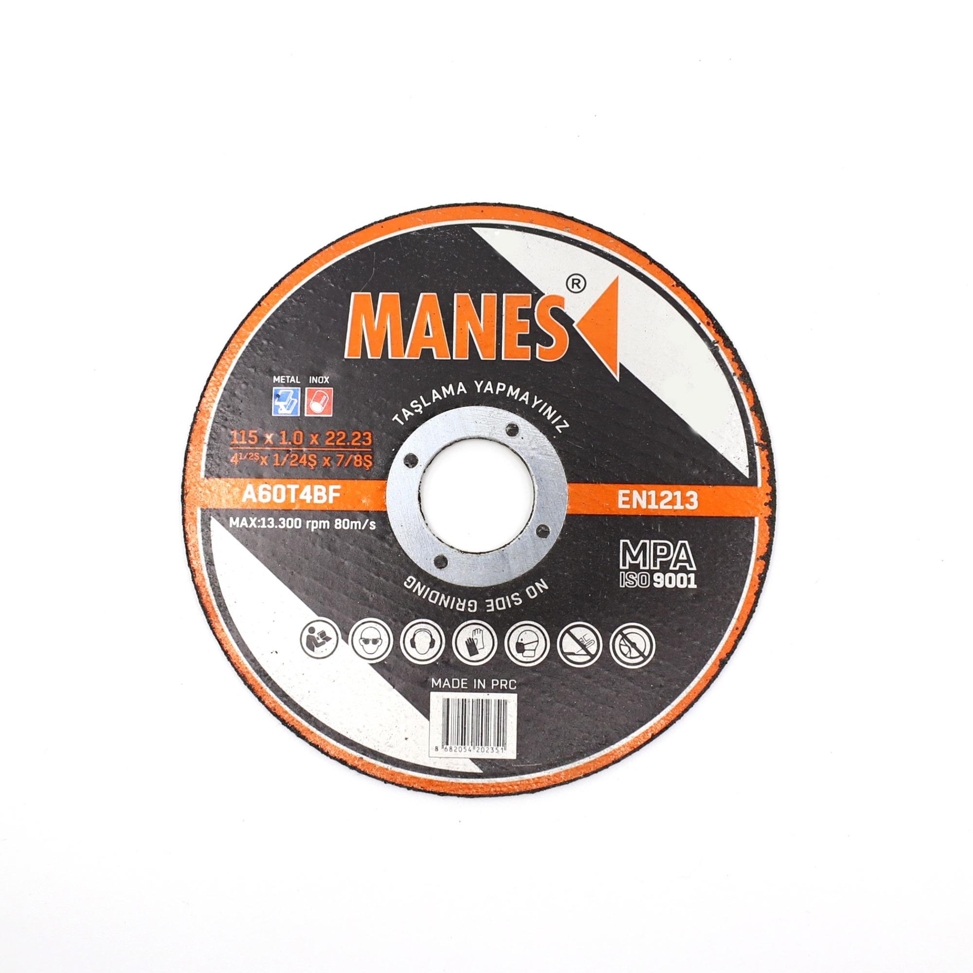 MANES İNOX KESİCİ 115 MM 1.0x22.23 (İTHAL ÜRÜN)