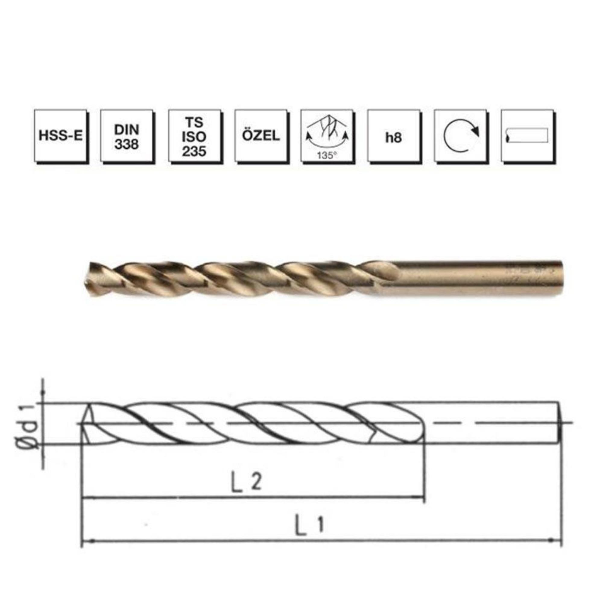 MTE HSS MATKAP UCU ALTIN SR DIN338 1 MM 5000100