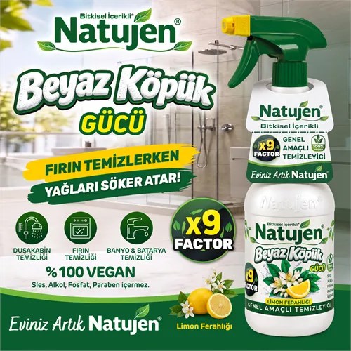 NATUJEN GENEL AMAÇLI TEMİZLEYİCİ (BEYAZ KÖPÜK GÜCÜ) 1000 ML