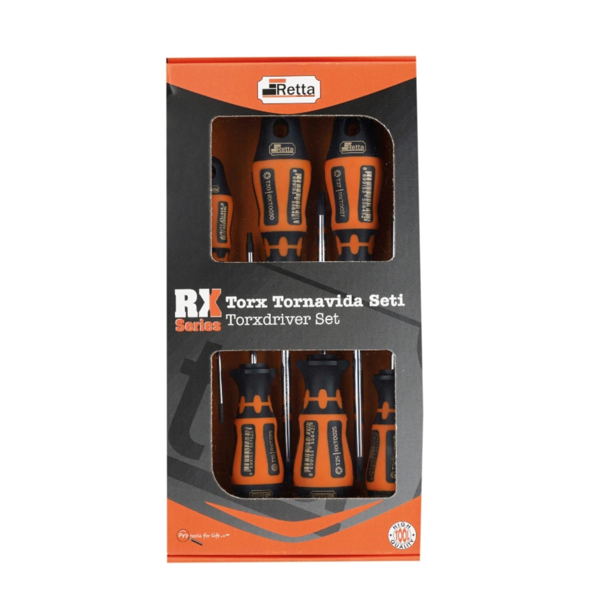 RETTA RXT6100 TORX DELİKLİ TORNAVİDA SETİ 6 LI