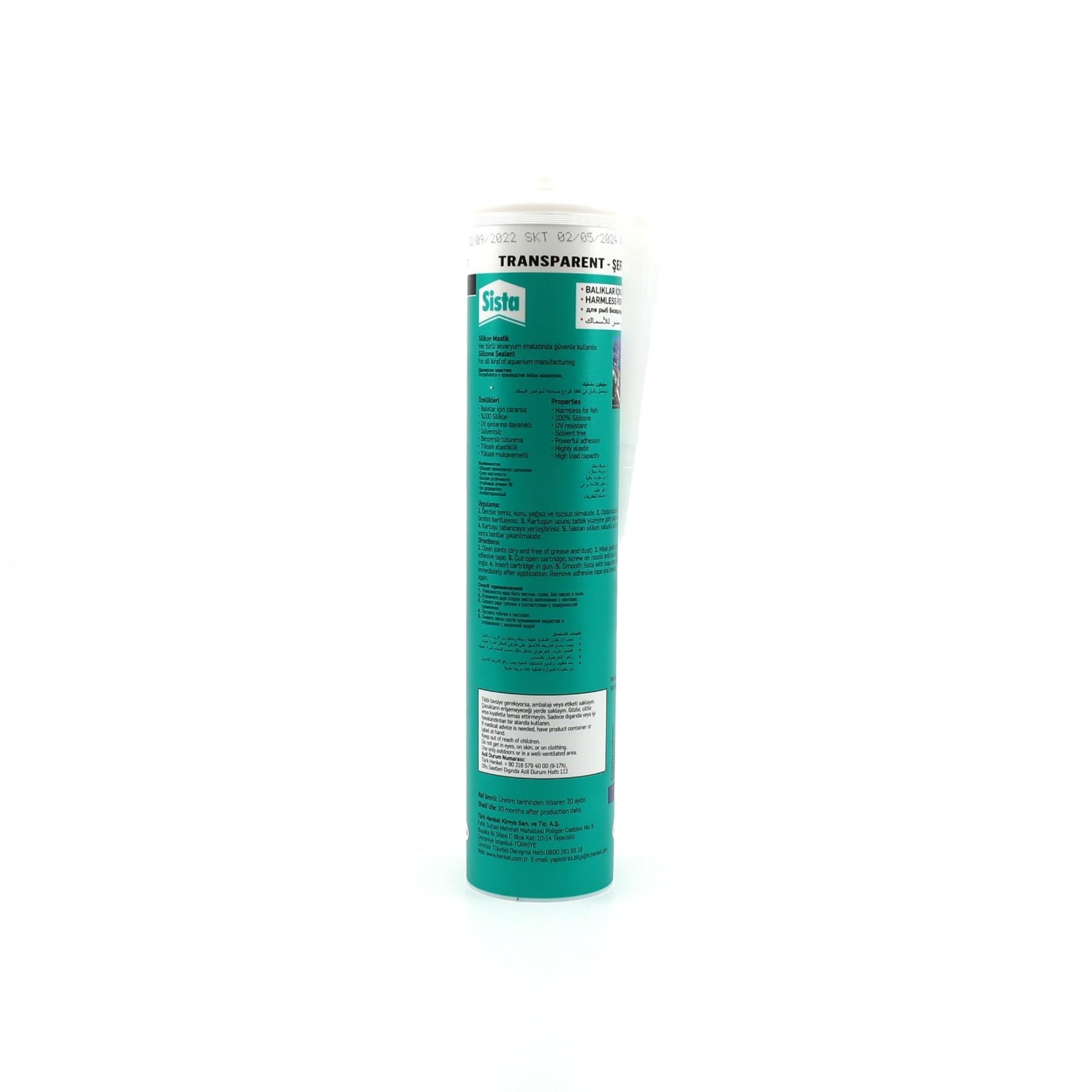 SİSTA AKVARYUM SİLİKONU ŞEFFAF 280 ML