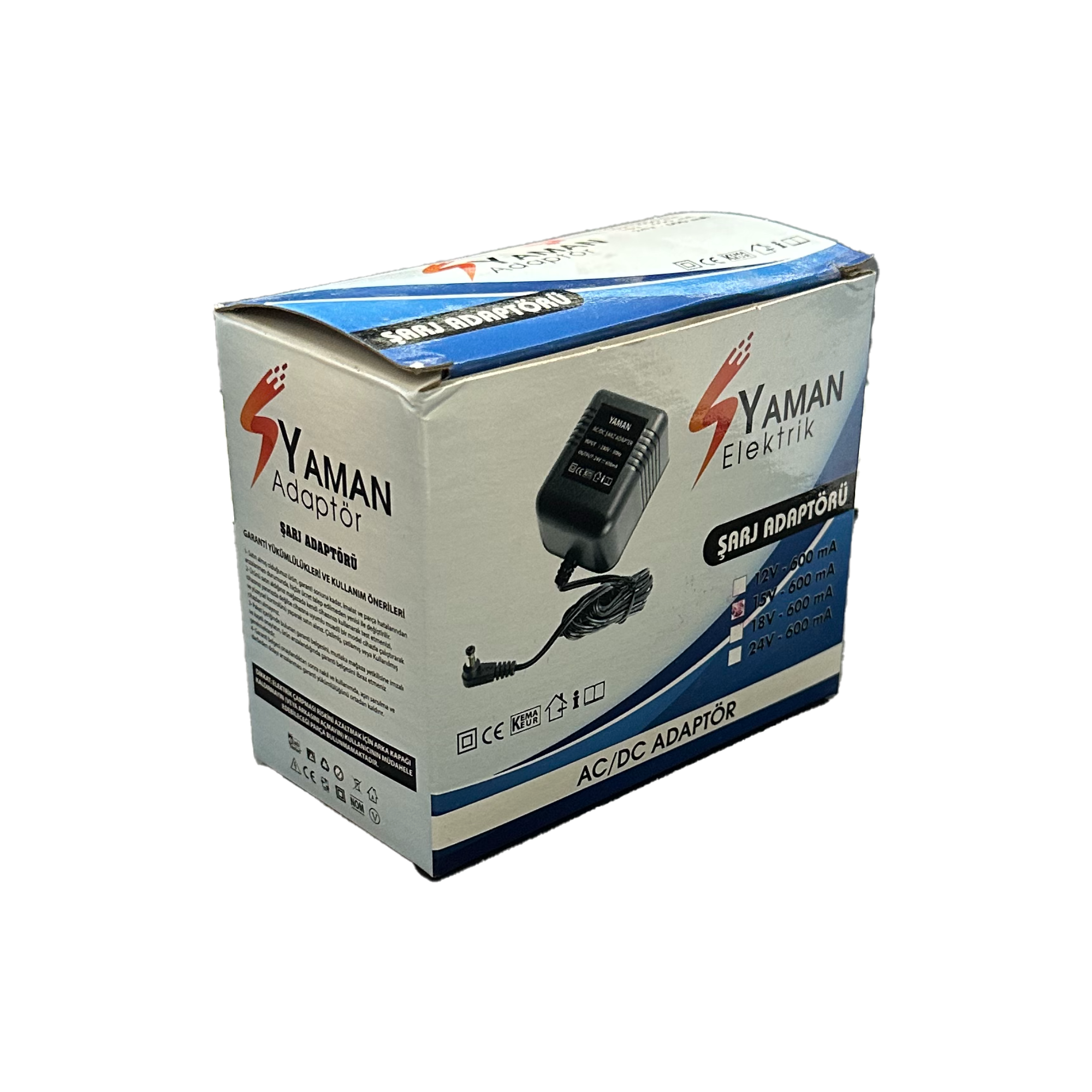 YAMAN ŞARJ ADAPTÖRÜ 24V 600mA  AC/DC