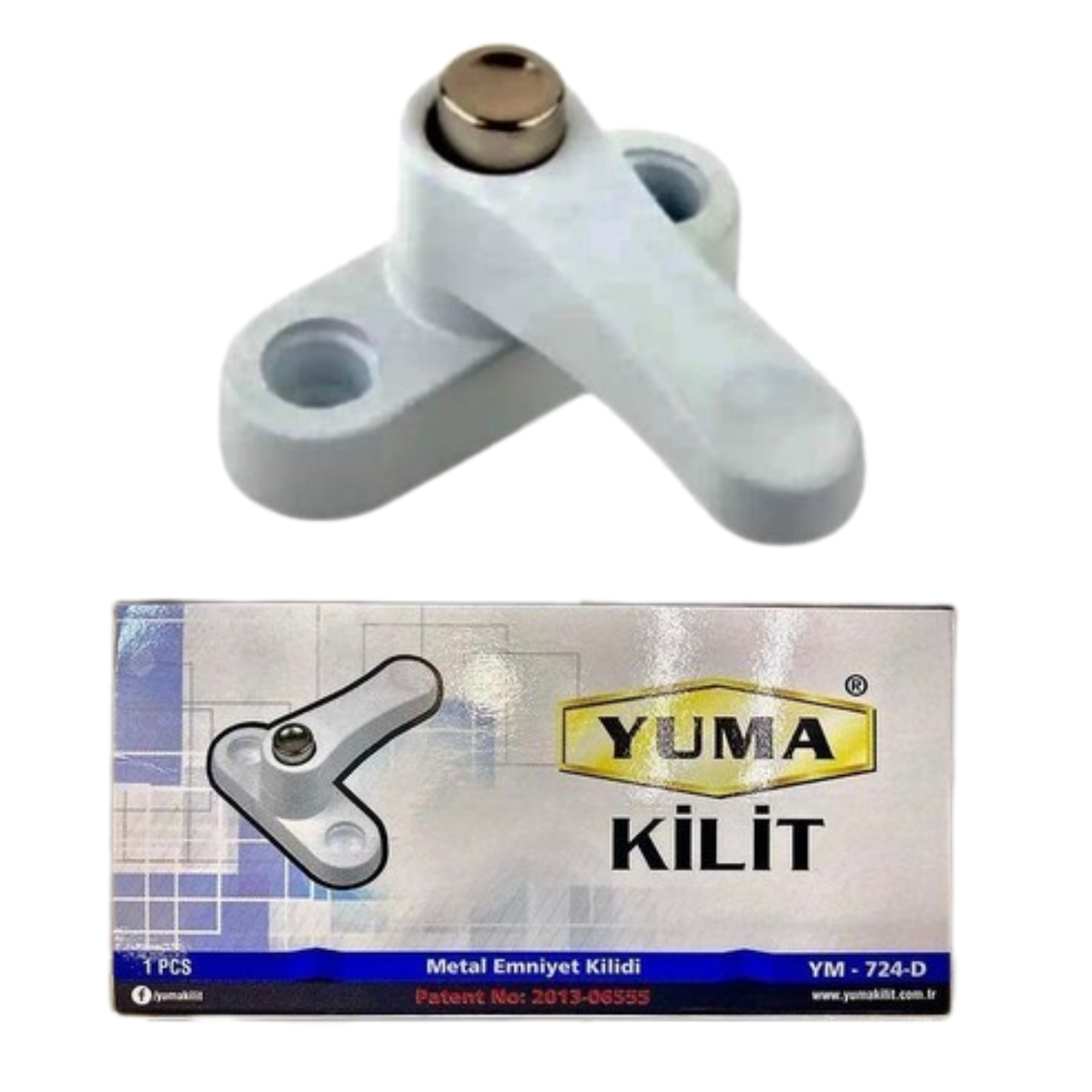 YUMA PİMLİ GÜVENLİK MANDALI BEYAZ YM-724D