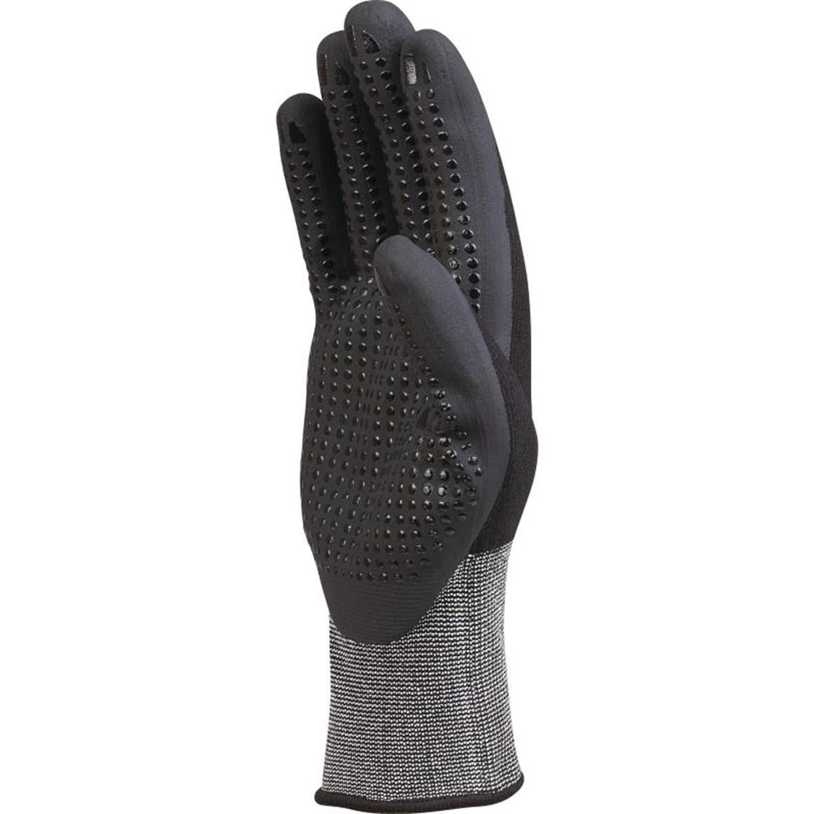 DELTA PLUS VE724 POLYESTER/SPANDEX ÖRME ELDIVEN-NITRIL AVUÇ IÇI + NOKTALAR