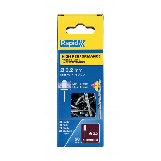 PERÇİN Ø3.2x8mm Alu+Matkap Ucu 50 Adet