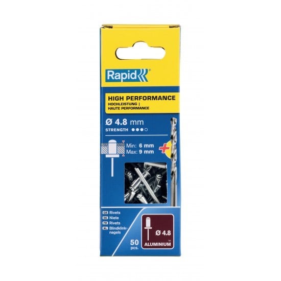 PERÇİN Ø4.8x14mm Alu+Matkap Ucu 50 Adet