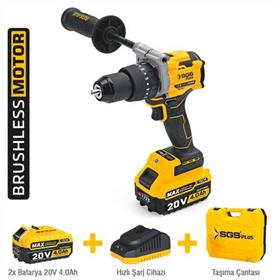 AKÜLÜ DARBELİ MATKAP SETİ 20 VOLT 130 Nm Tork 2*4.0Ah (KÖMÜRSÜZ MOTOR)