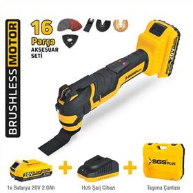 AKÜLÜ MULTI-TOOLS KESİCİ VE RASPALAMA MAKİNESİ 20V 1*2.0 Ah