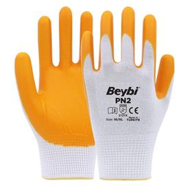 BEYBİ PN2 NAYLON NİTRİL ELDİVEN SARI NO: 9