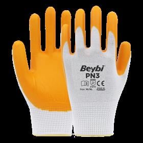 BEYBİ PN3 NAYLON NİTRİL ELDİVEN SARI NO: 10