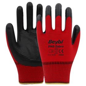 BEYBİ PN5 ZEBRA ELDİVEN KIRMIZI-SİYAH NO: 9