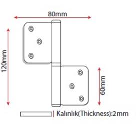 ÇELİK PANEL MENTEŞE SATEN 12 CM (2 MM)