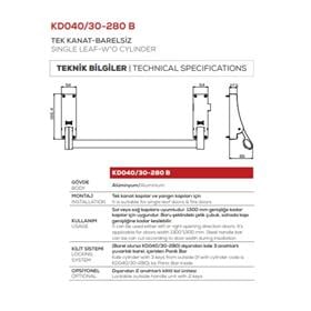 KALE PANİK BAR KD040/30-280