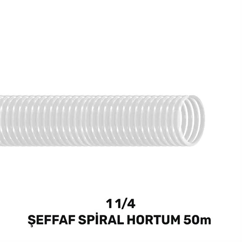 1 1/4''  ŞEFFAF LAVABO&SİFON SPİRAL HORTUM 50 MT (170gr/mt)