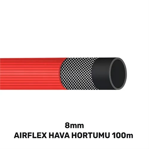 8 MM AIRFLEX HAVA HORTUMU 100 MT KIRMIZI (140gr/mt)