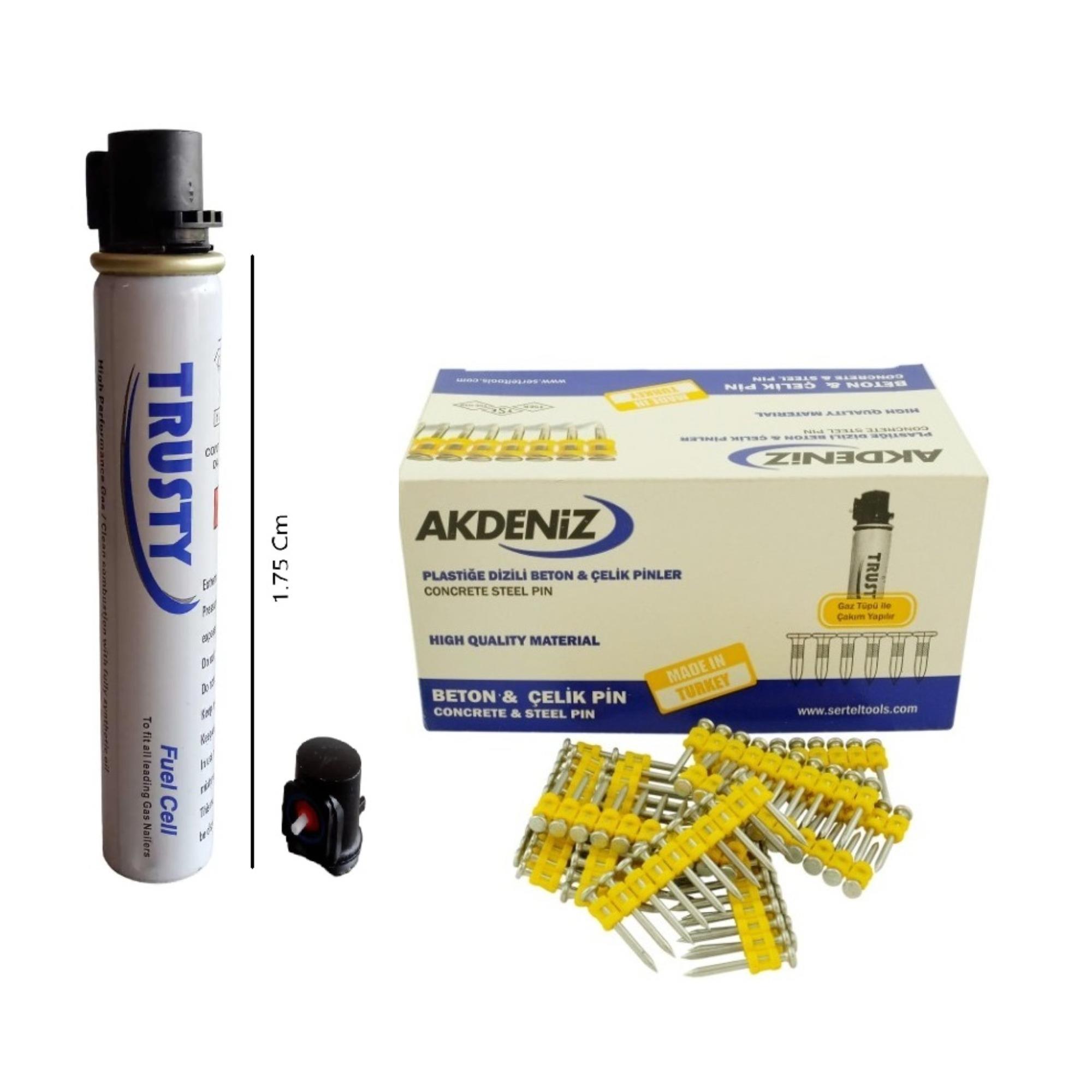 AKDENİZ GAZLI TABANCA ÇİVİ 27 MM (1000 ÇİVİ+1 GAZ)