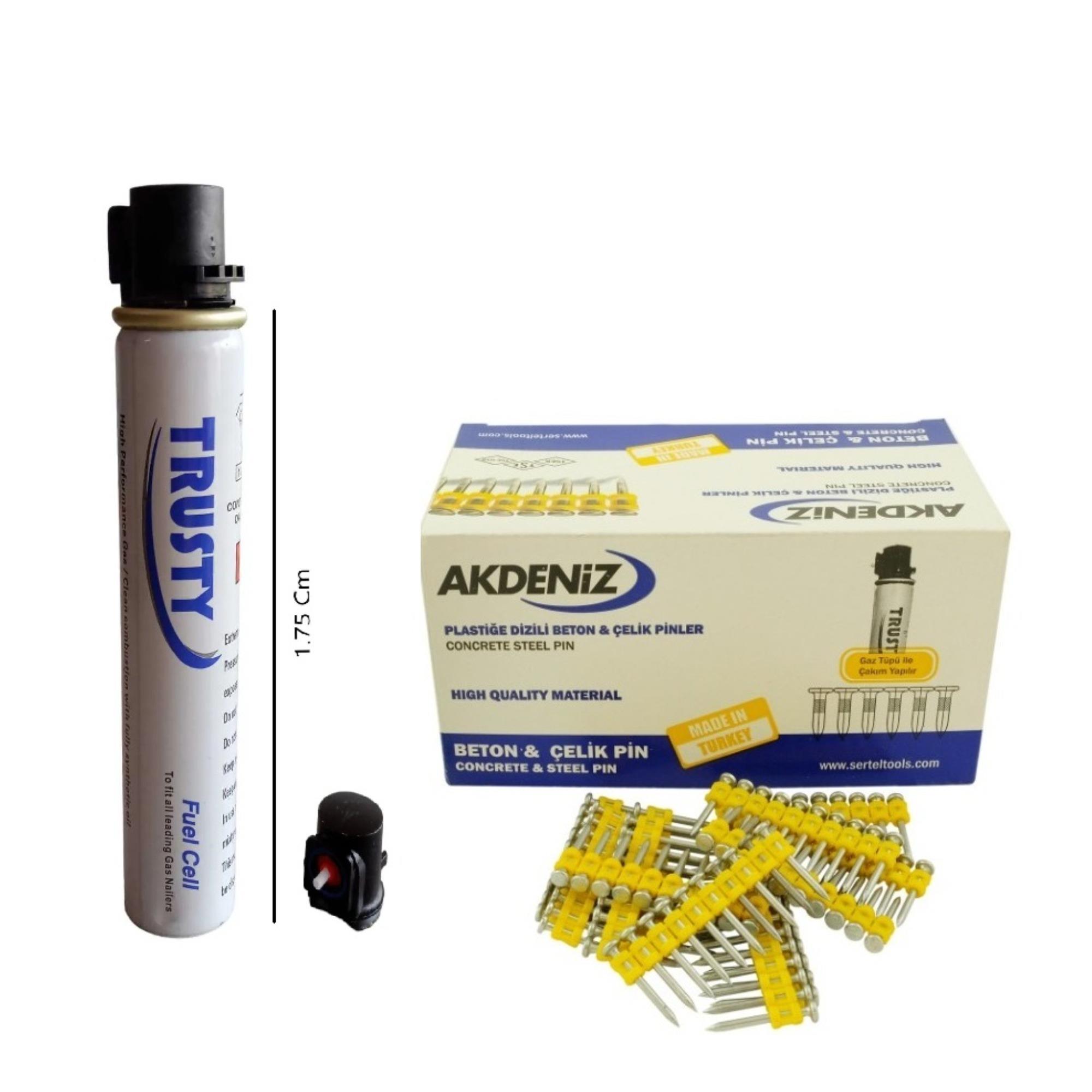 AKDENİZ GAZLI TABANCA ÇİVİ 32 MM (1000 ÇİVİ+1 GAZ)