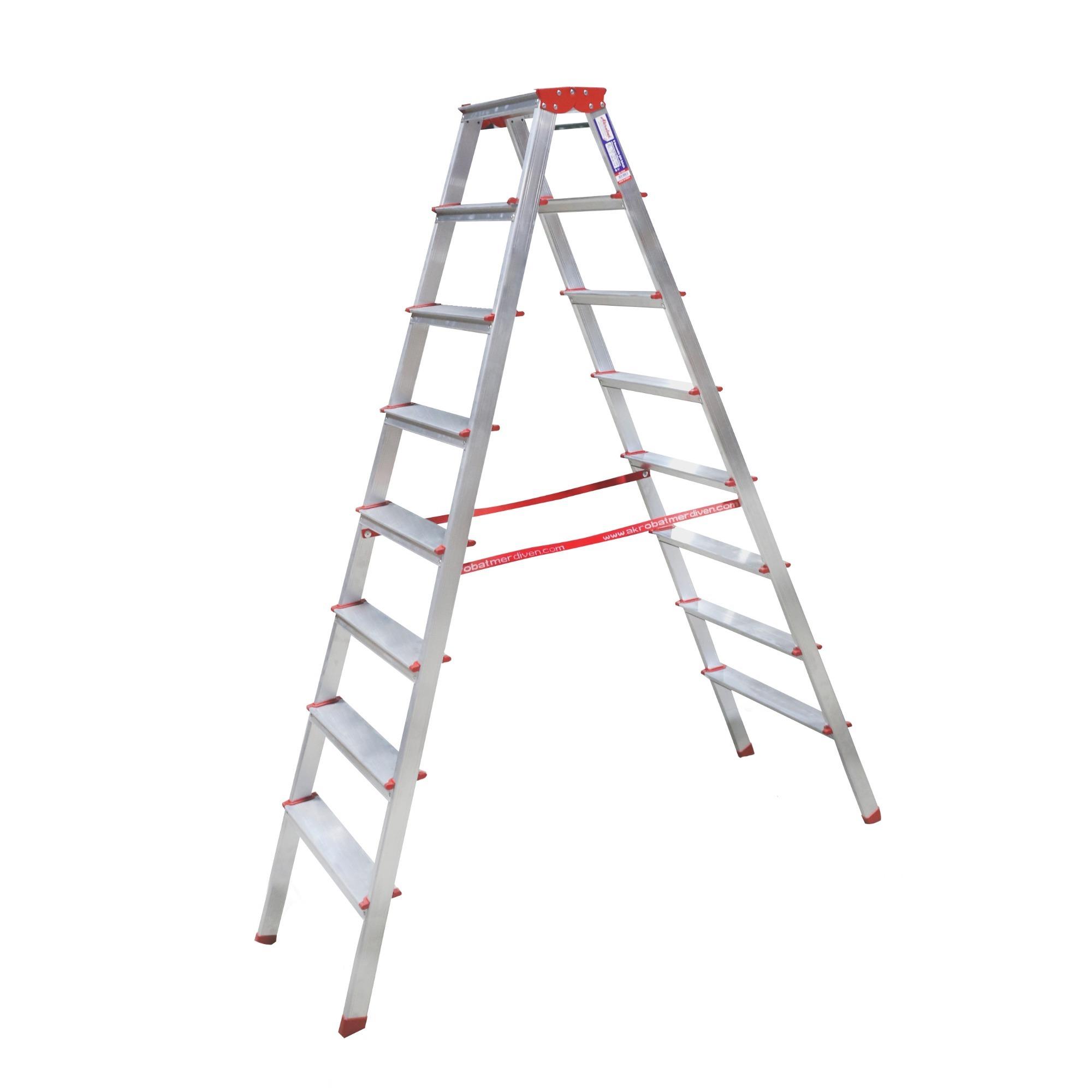 ALÜMİNYUM ÇİFT ÇIKIŞLI MERDİVEN 8 Lİ