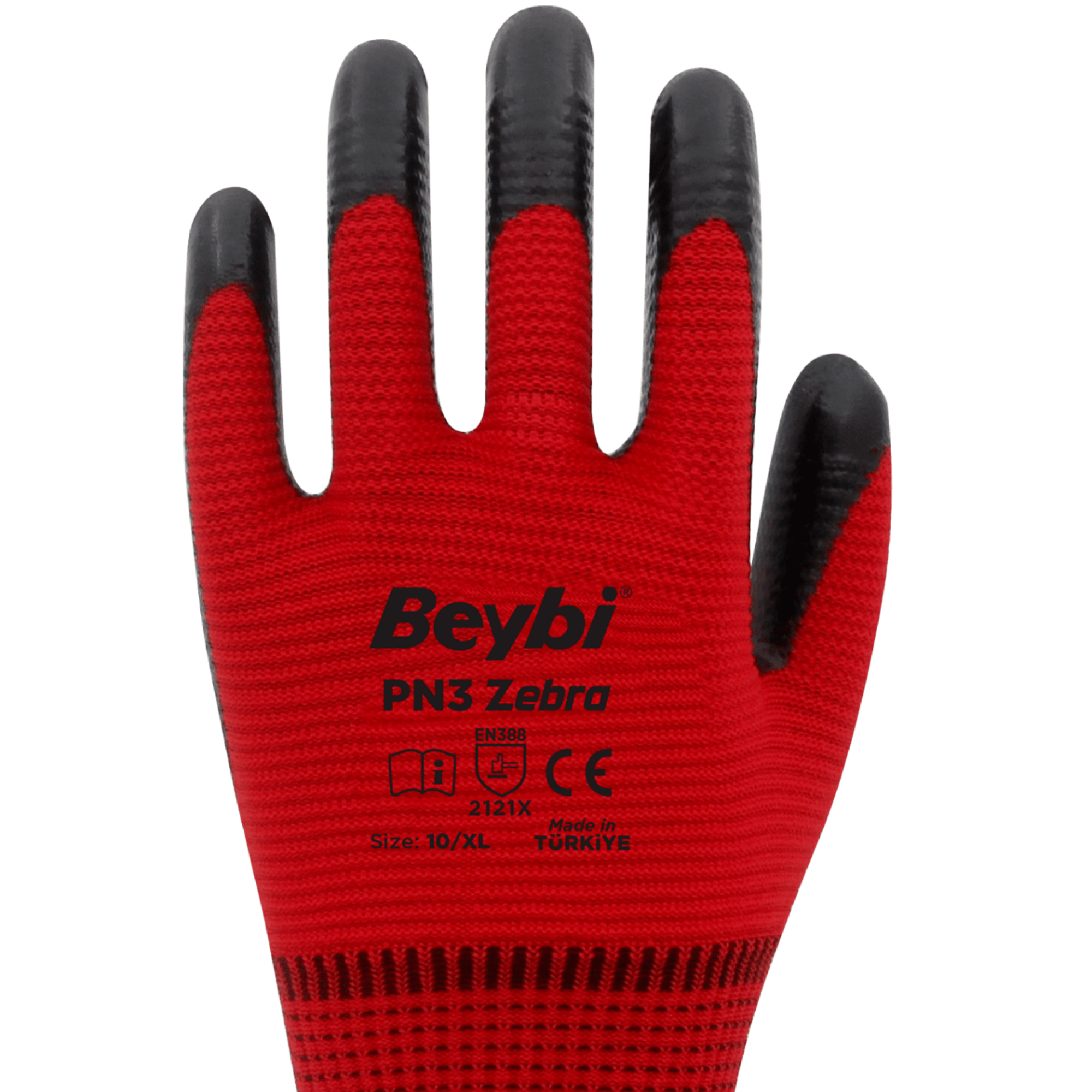 BEYBİ PN3 ZEBRA ELDİVEN KIRMIZI SİYAH NO: 10
